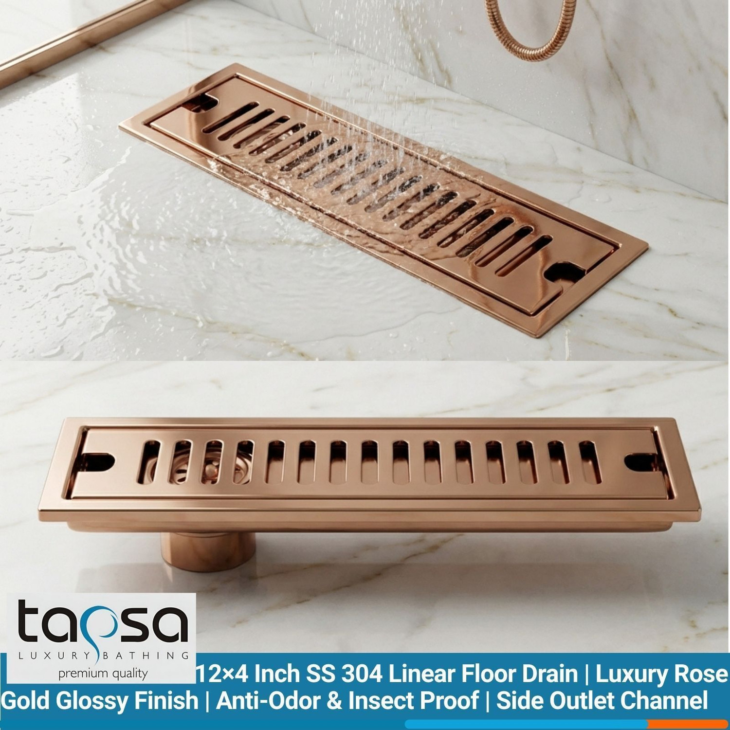 Image of Tapsa Floor Stainless Steel Push Down Strainer