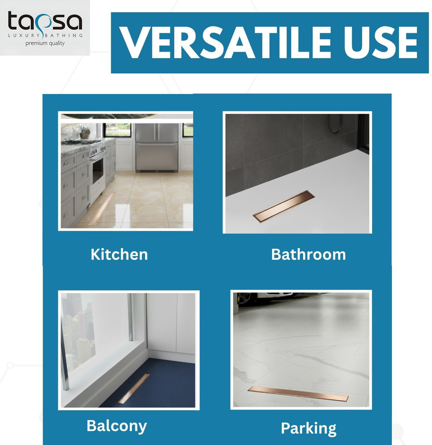 Image of Tapsa Floor Stainless Steel Push Down Strainer