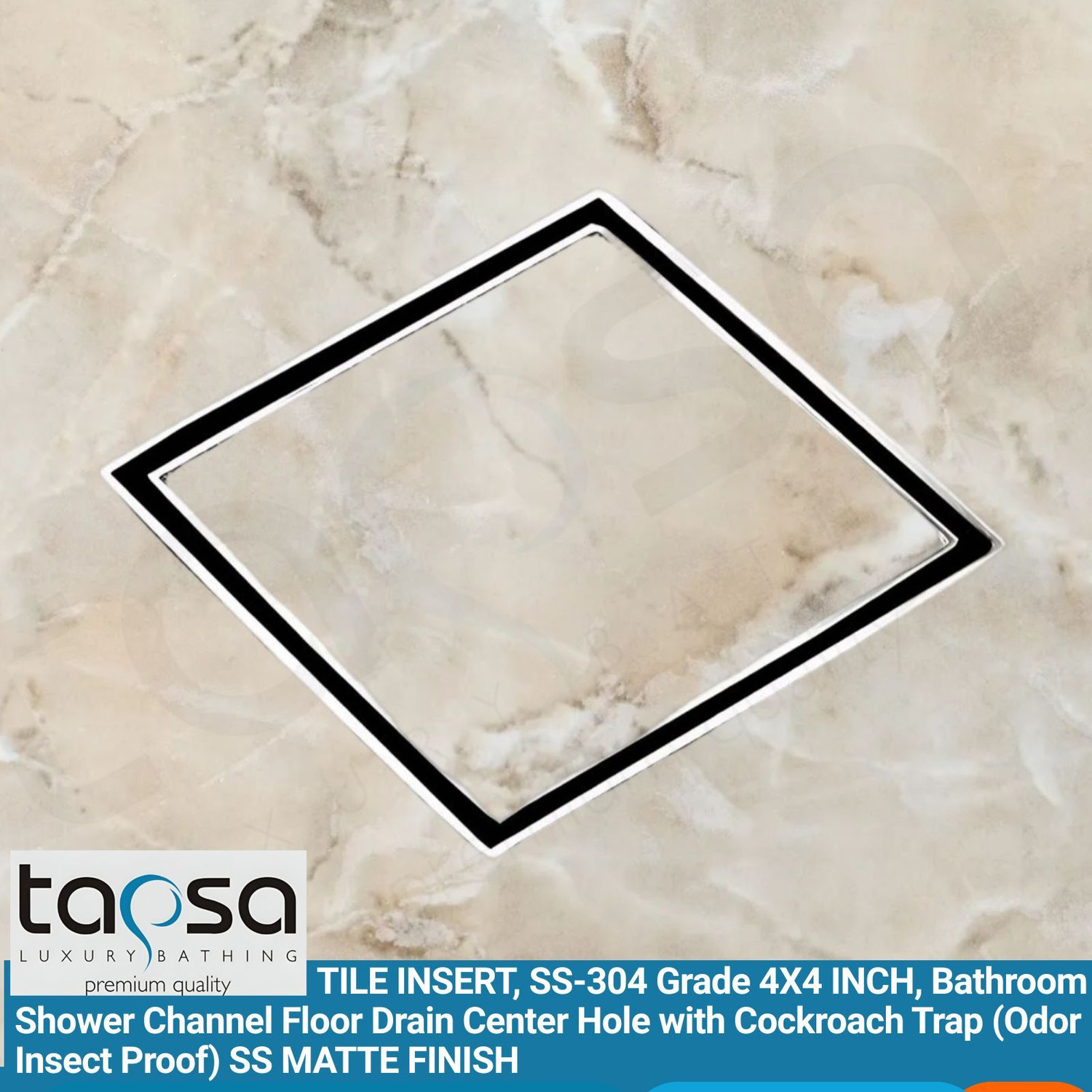 Image of Tapsa Floor Stainless Steel Push Down Strainer