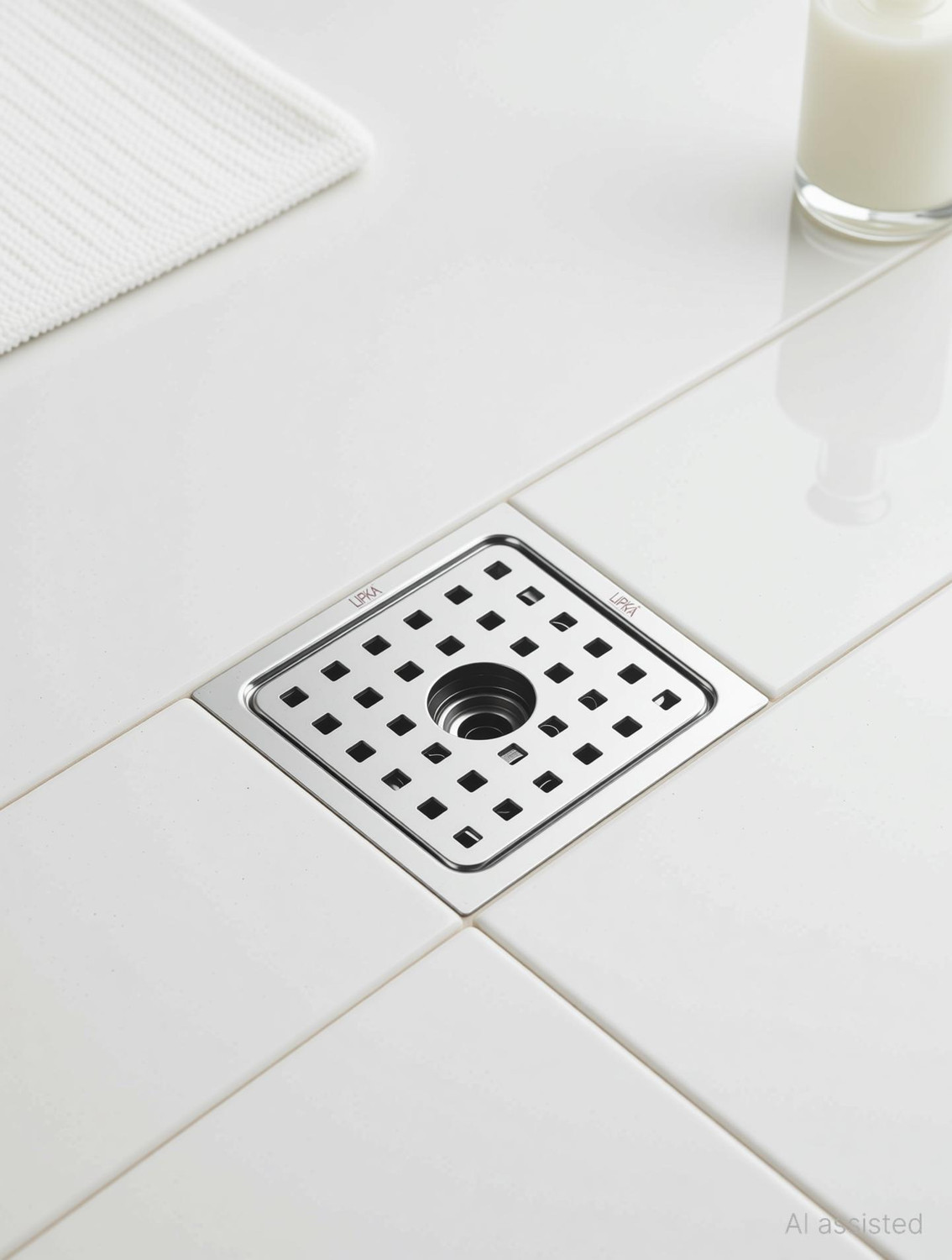 Image of Lipka Floor Stainless Steel Push Down Strainer