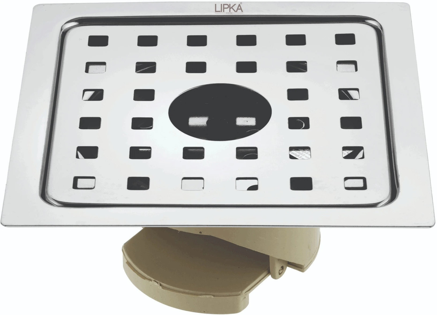 Image of Lipka Floor Stainless Steel Push Down Strainer
