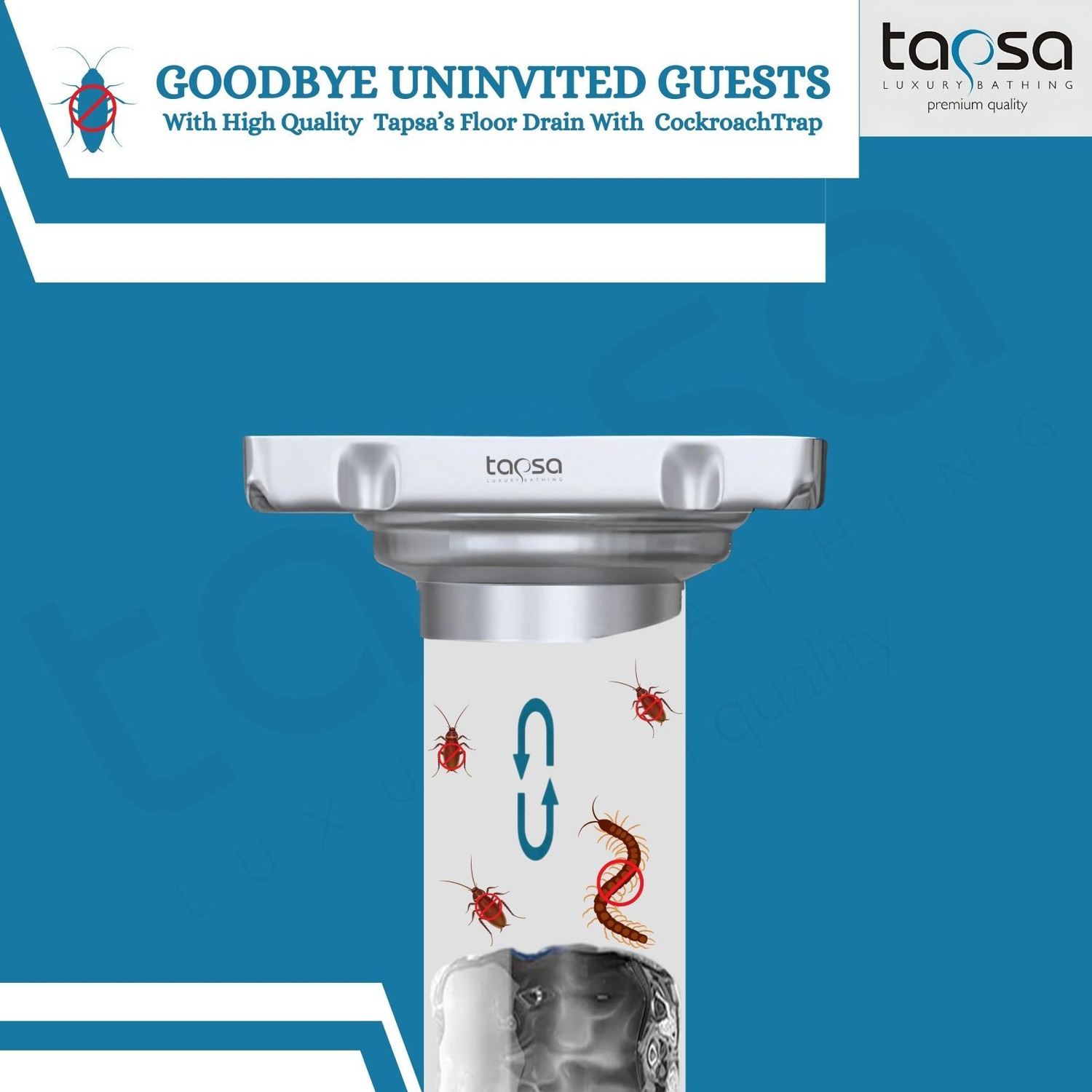 Image of Tapsa Floor Stainless Steel Push Down Strainer