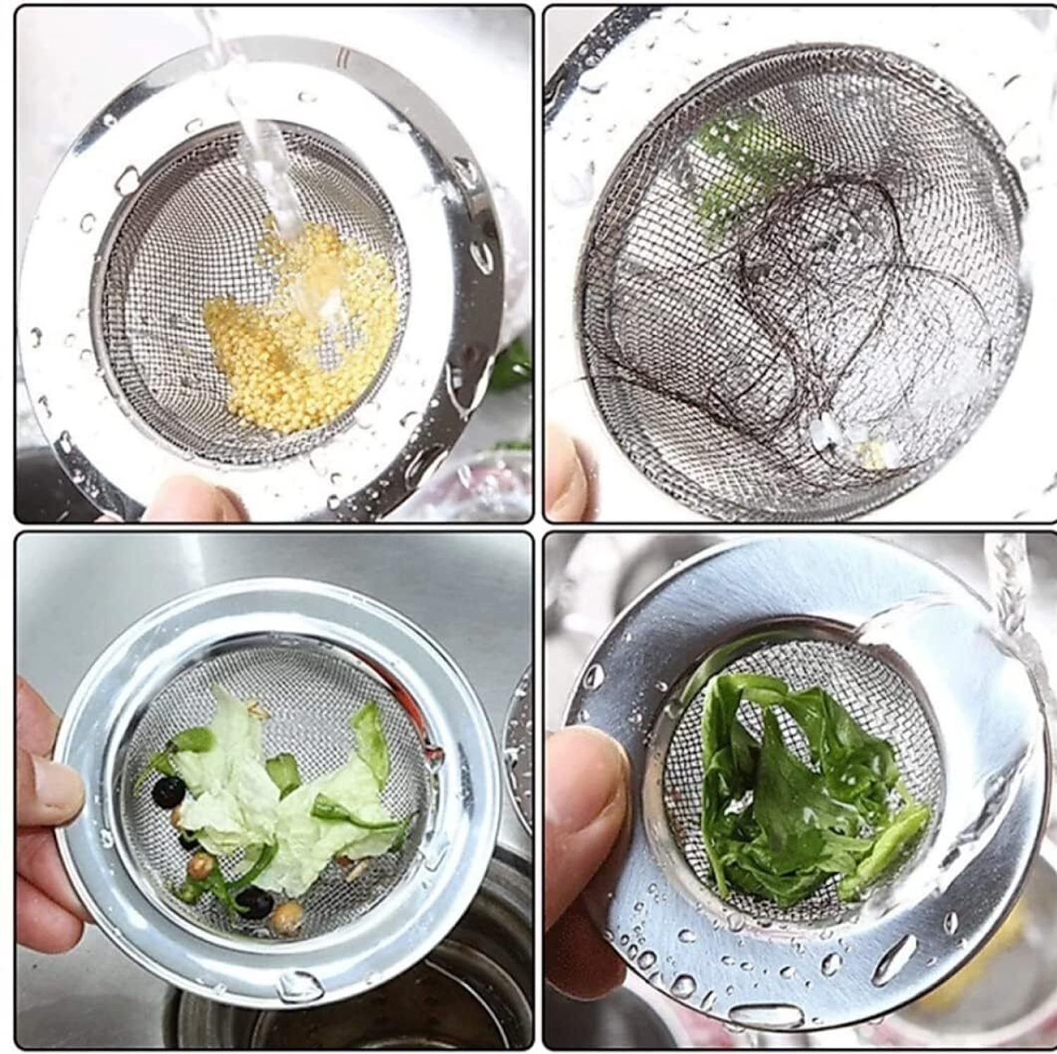 Image of ECOMCLOUD Basin, Bathroom Sink, Kitchen Sink Stainless Steel Push Down Strainer