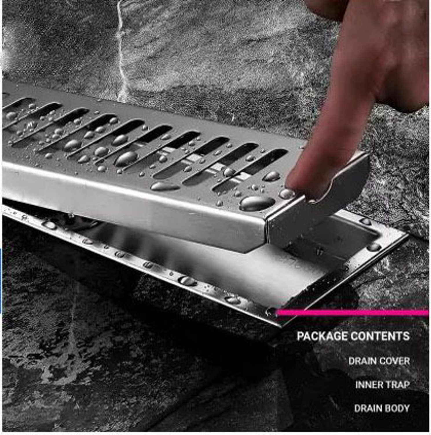 Image of Prestige Floor Stainless Steel Push Down Strainer
