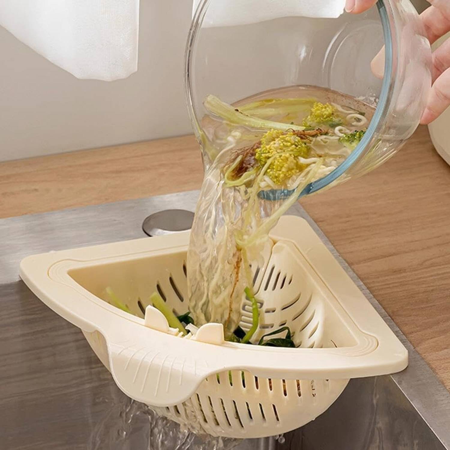 ARKONNECT Kitchen Sink Plastic Push Down Strainer