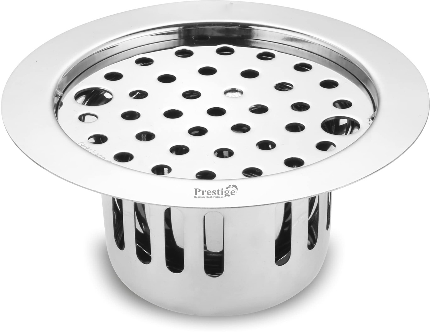 Image of Prestige Floor Stainless Steel Push Down Strainer