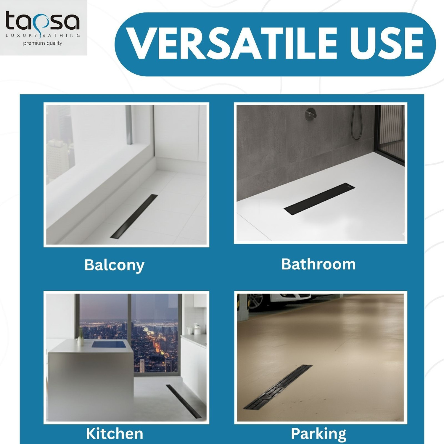 Image of Tapsa Floor Stainless Steel Push Down Strainer