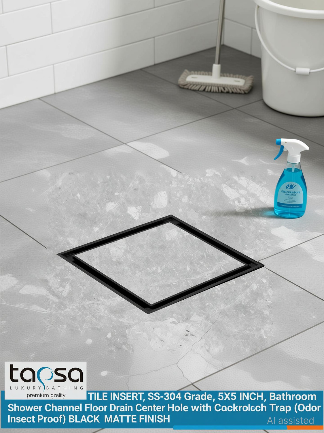 Image of Tapsa Floor Stainless Steel Push Down Strainer