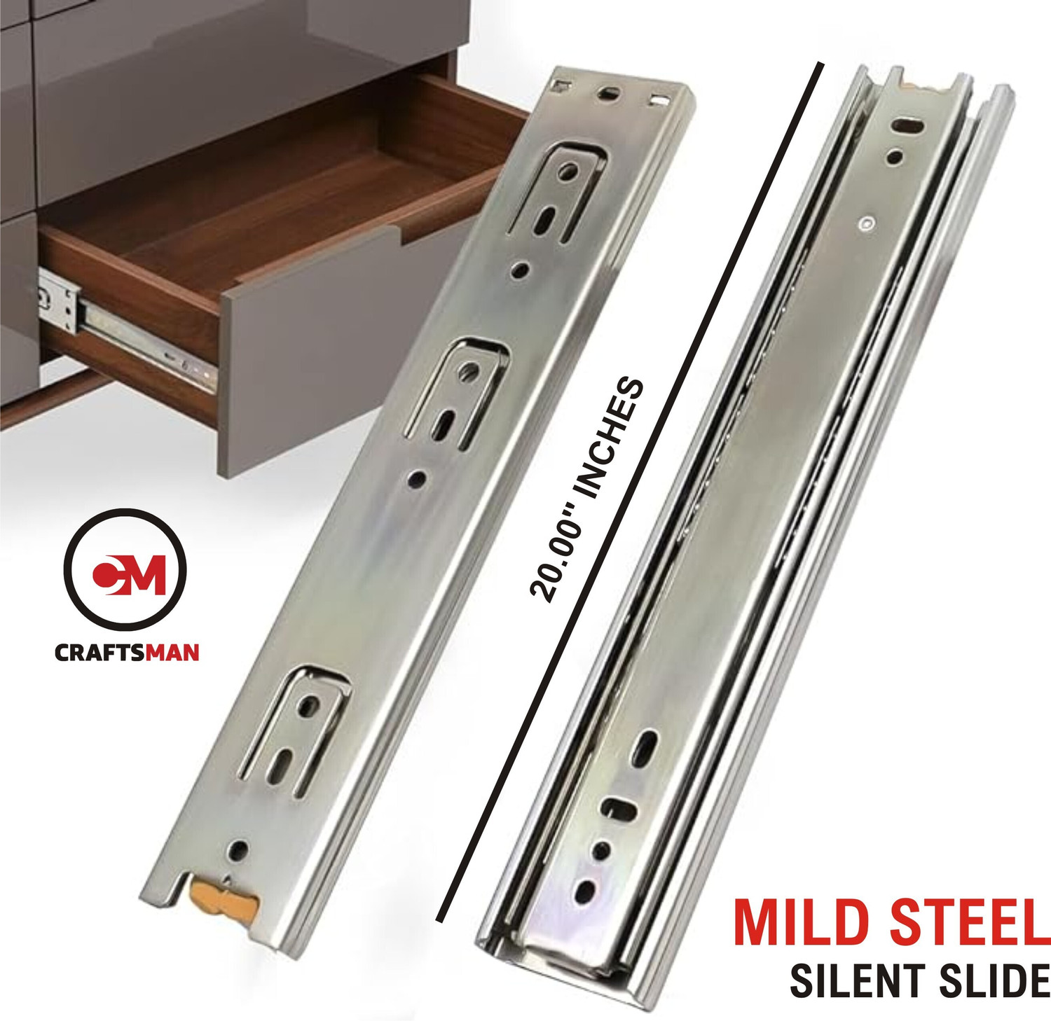 Image of Craftsman Side Mount Full Extension Drawer Slide