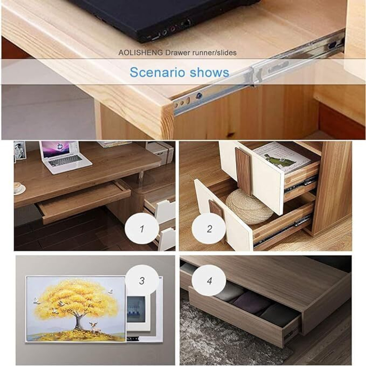 Image of Craftsman Side Mount Full Extension Drawer Slide