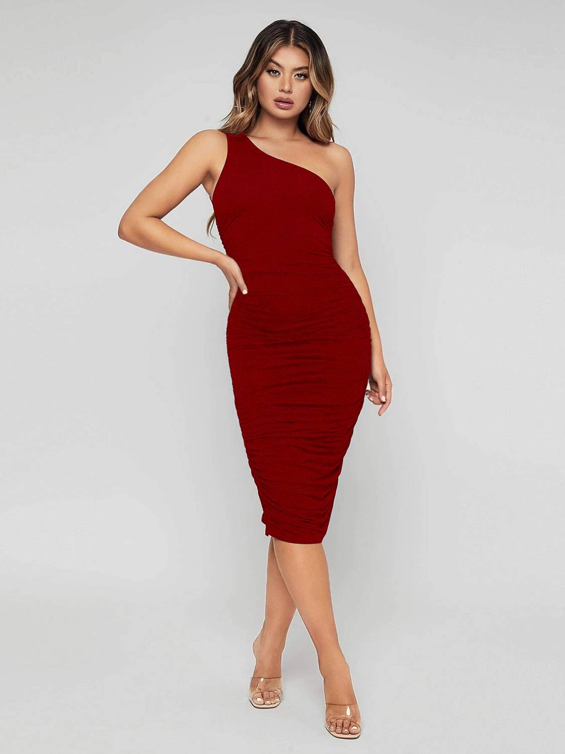 Alekya Women Bodycon Maroon Knee Length Dress
