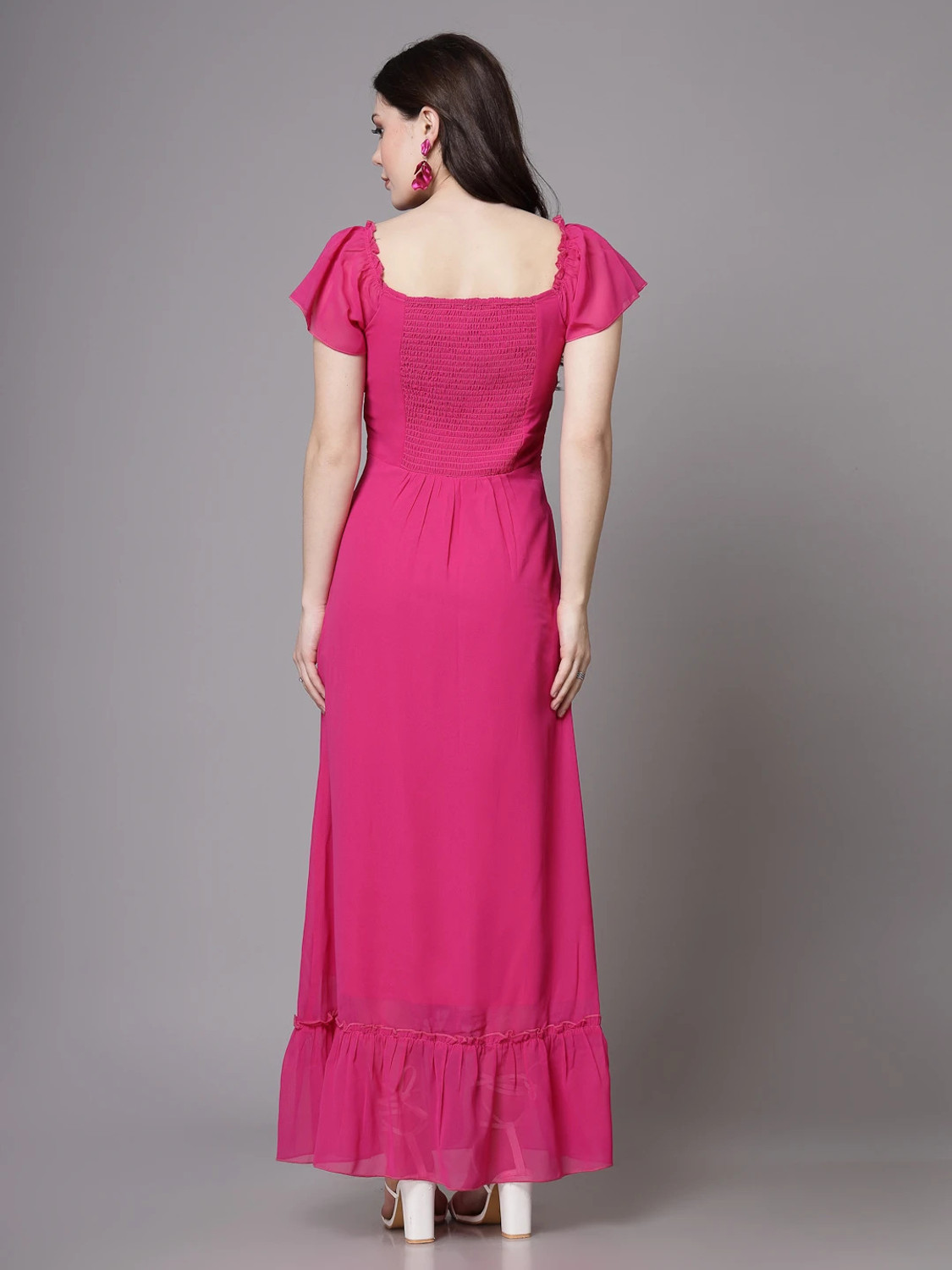 Image of METRONAUT Women Maxi Pink Full Length Dress