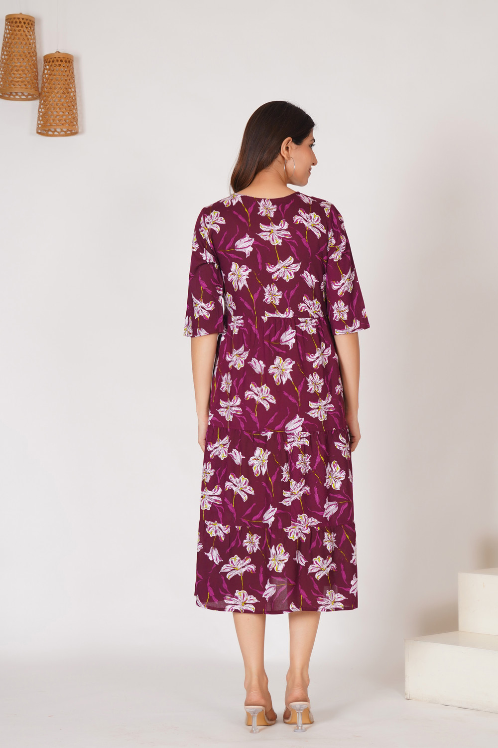 Image of GonerDham Women A-line Purple Midi /Calf Length Dress