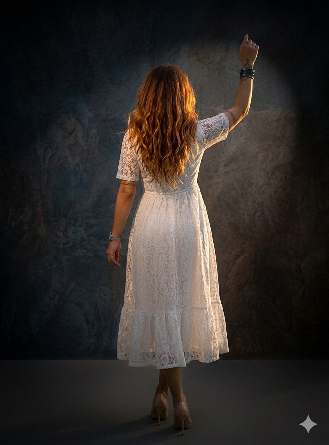 Image of dhyan fashion Women Fit and Flare White Maxi /Full Length Dress