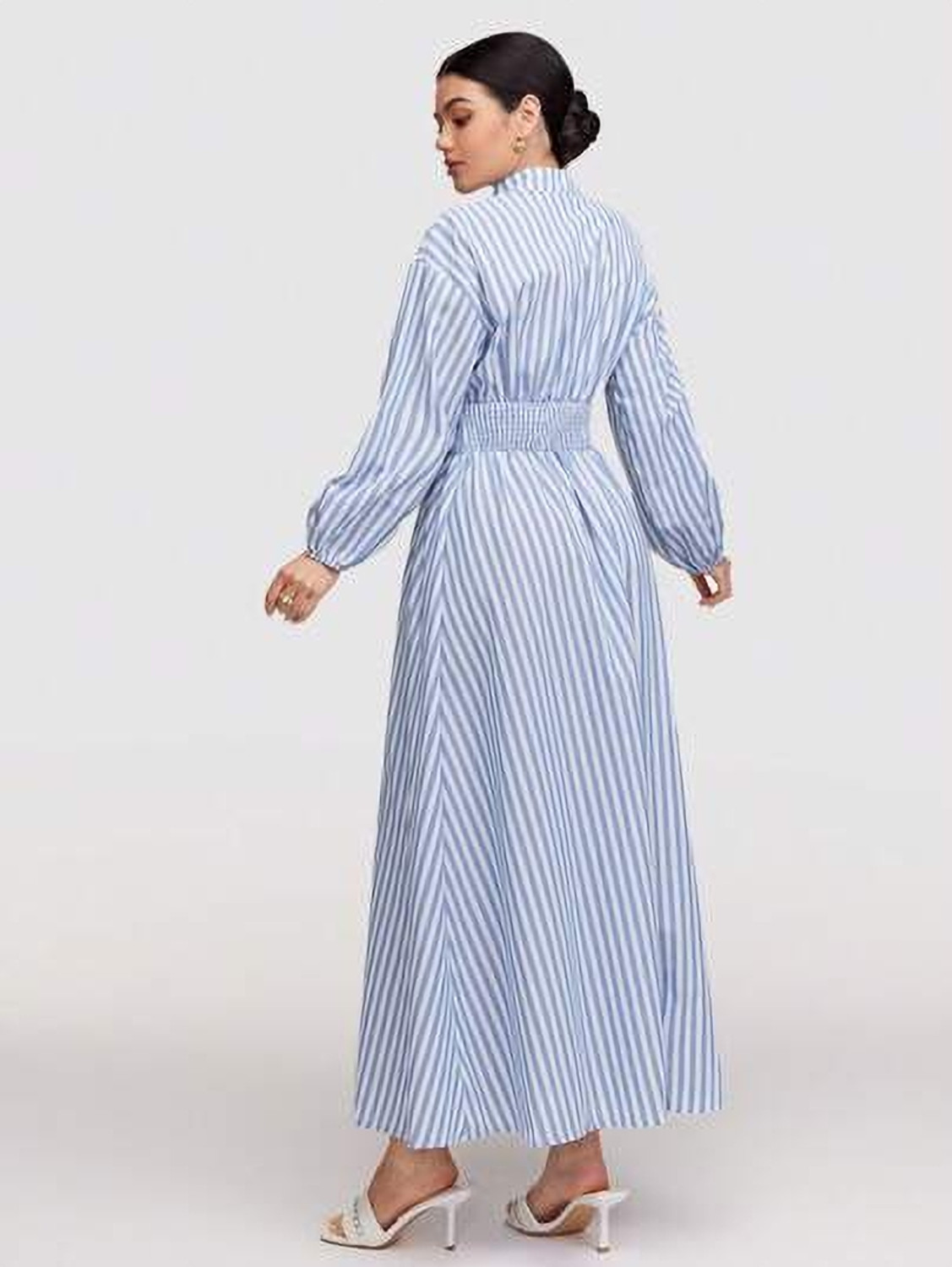 Image of Taraviya Women Maxi Blue Full Length Dress