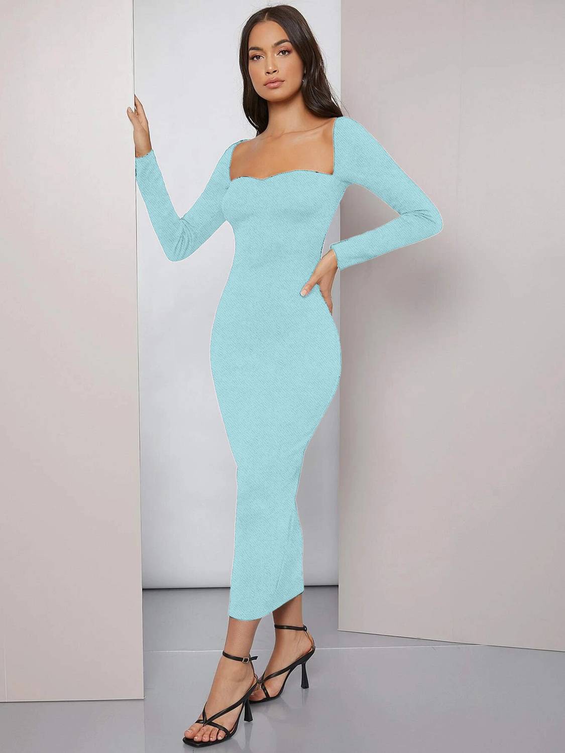 Alekya Women Bodycon Grey Midi/Calf Length Dress
