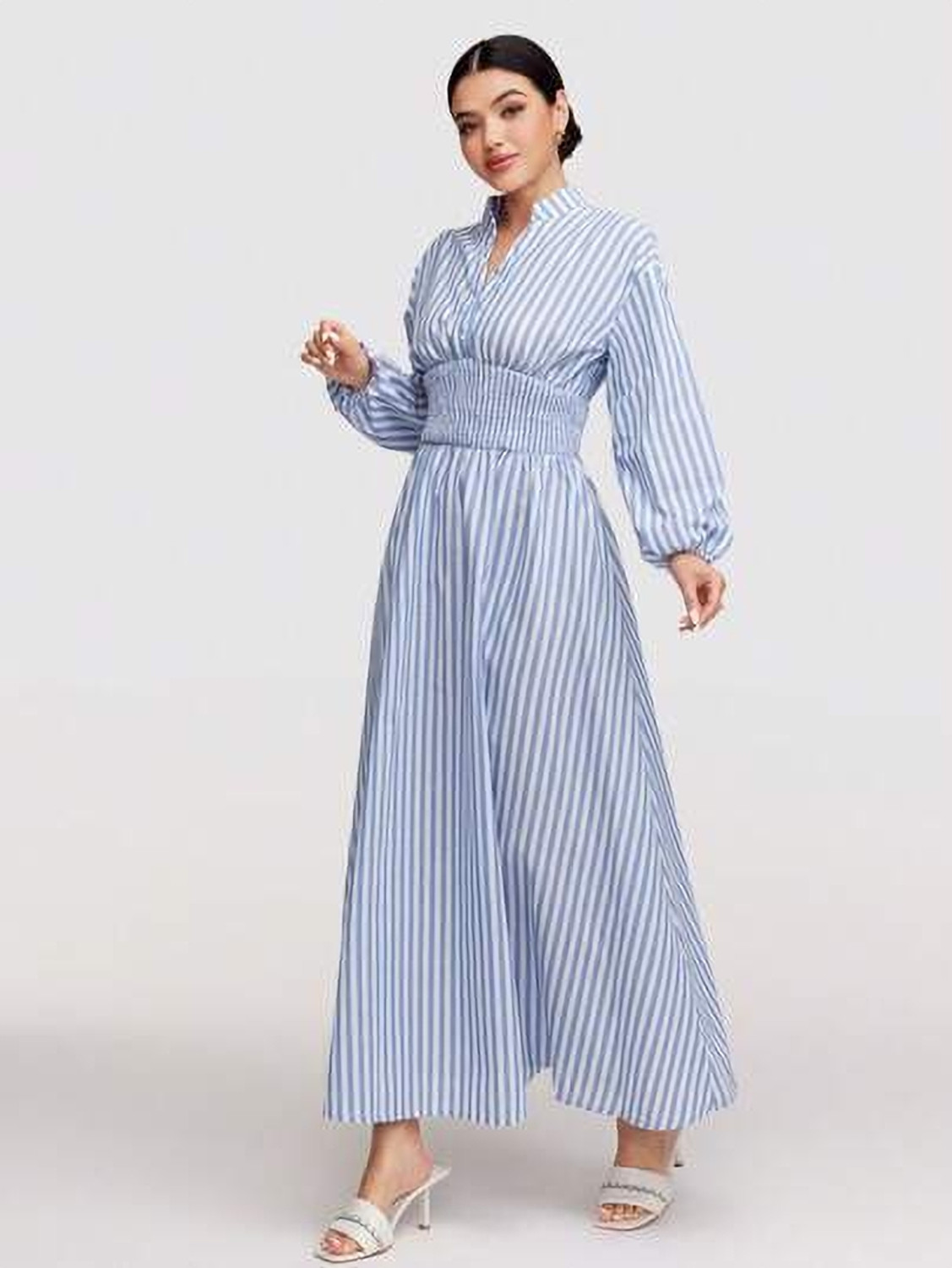 Image of Taraviya Women Maxi Blue Full Length Dress