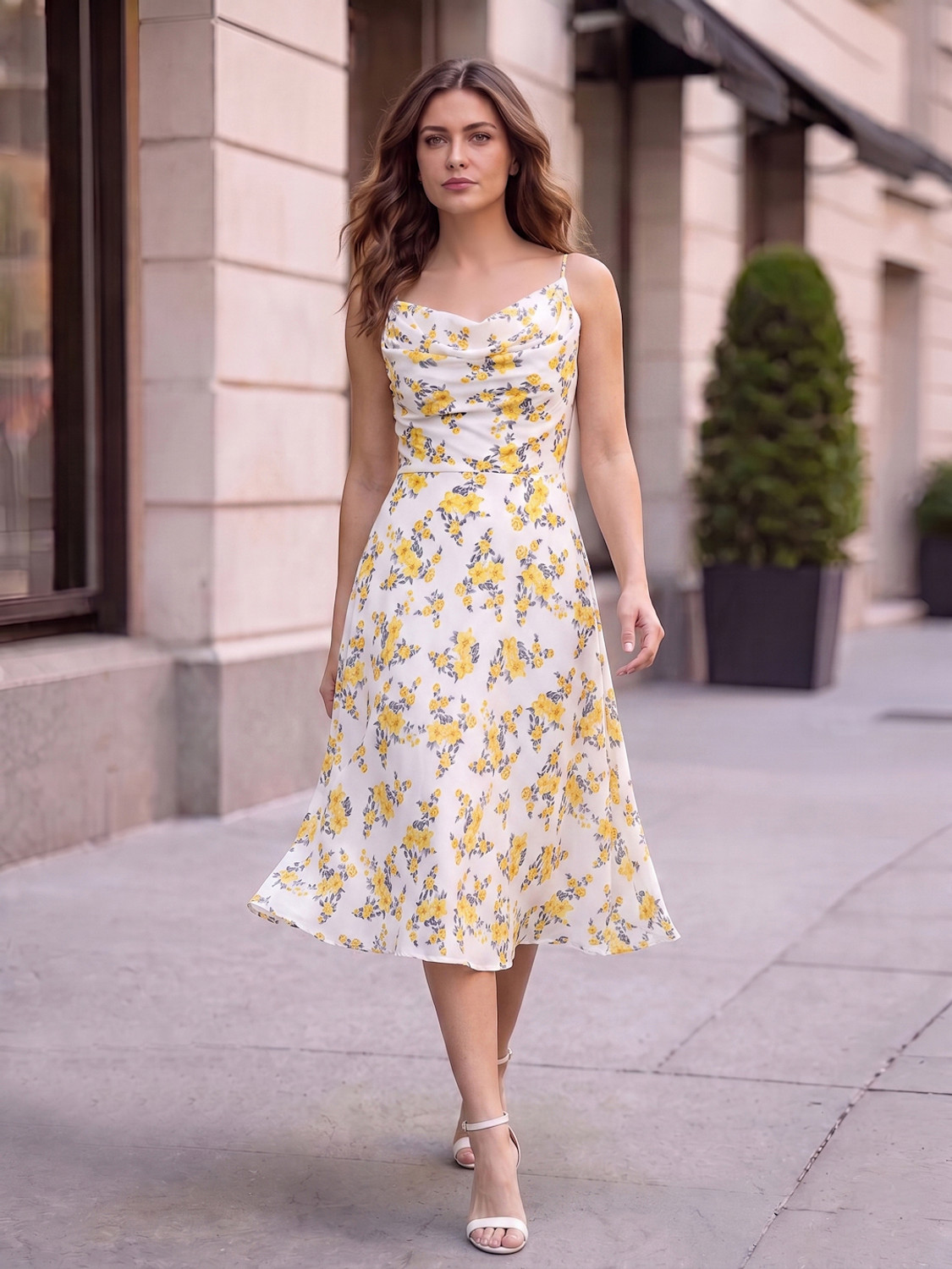 Image of AAYU Women Fit and Flare Multicolor Midi /Calf Length Dress