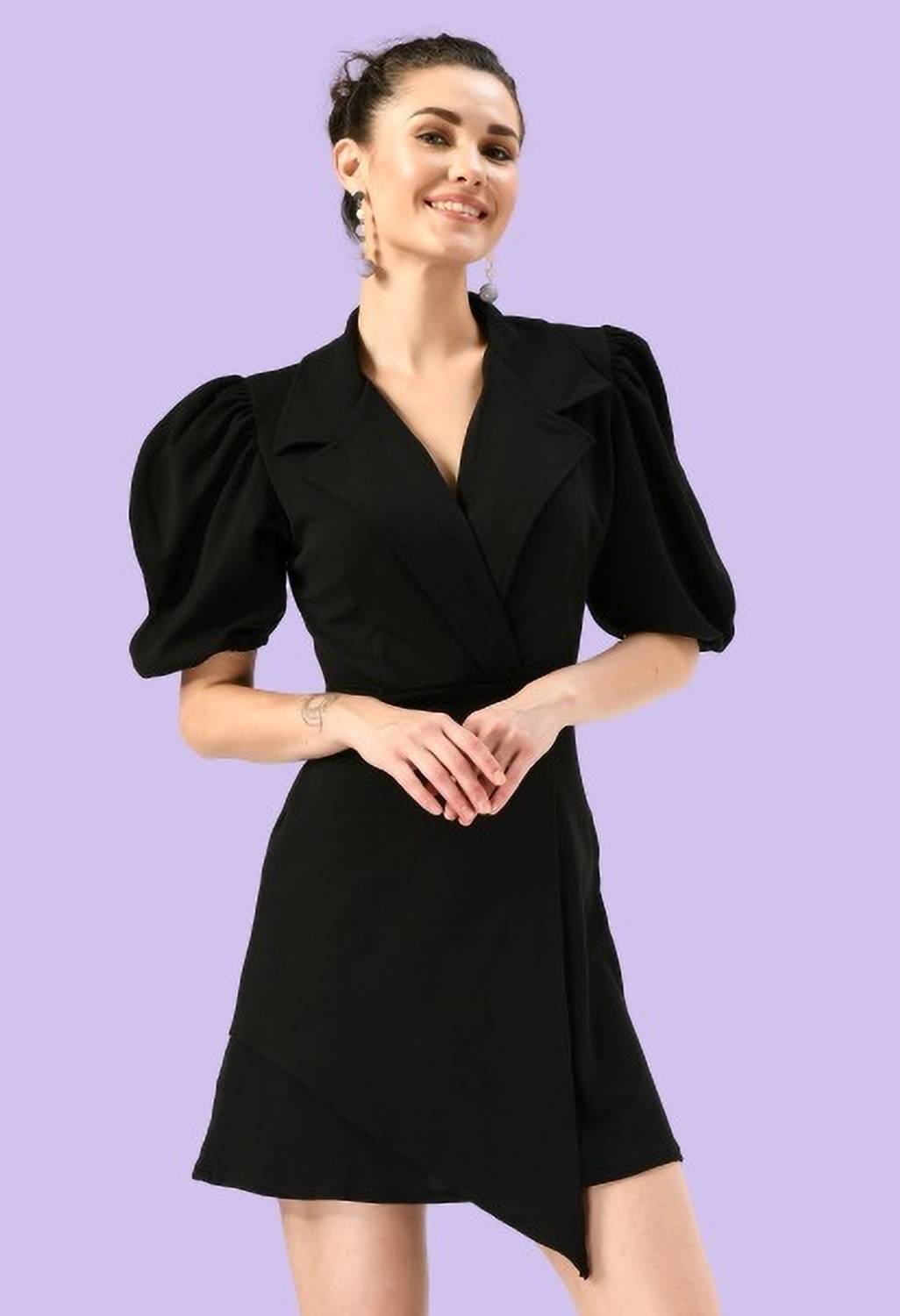 IUGA Women Bodycon Black Above Knee/Mid Thigh Length Dress