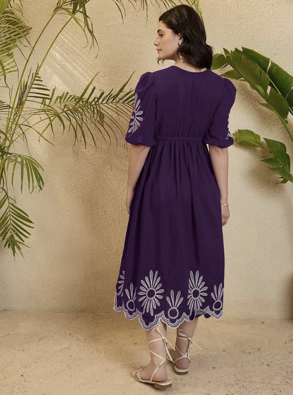 Image of tckty Women Maxi Purple Midi /Calf Length Dress