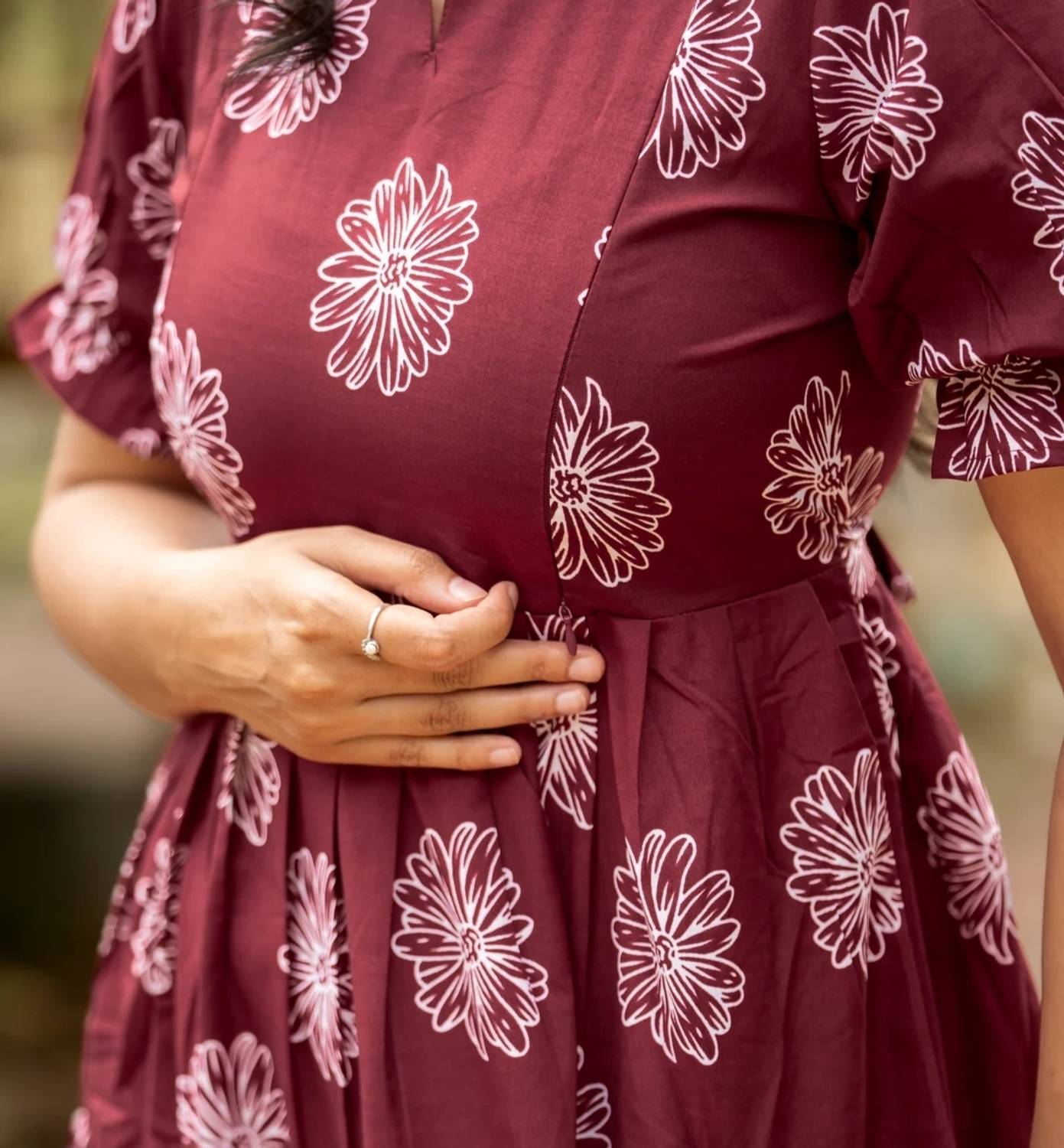 Benicia Fashion Hub Women Gown Maroon Above Knee/Mid Thigh Length Dress