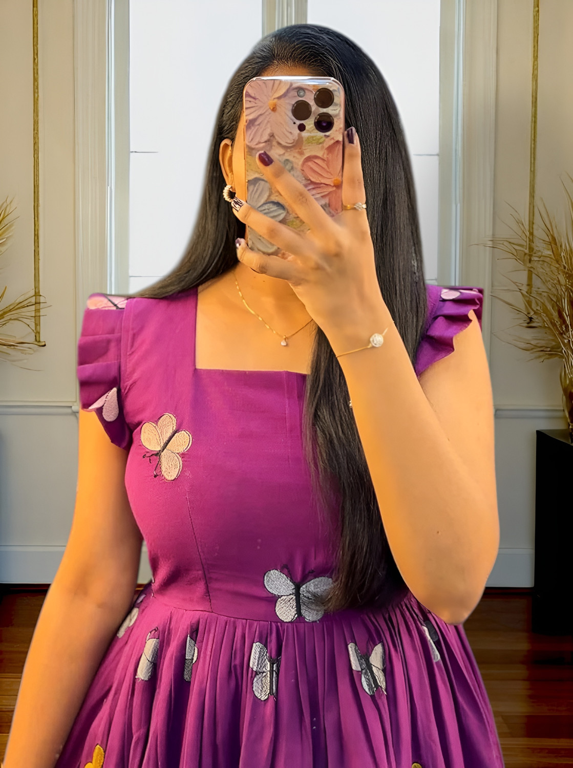 Image of Remorse Women Fit and Flare Purple Midi /Calf Length Dress