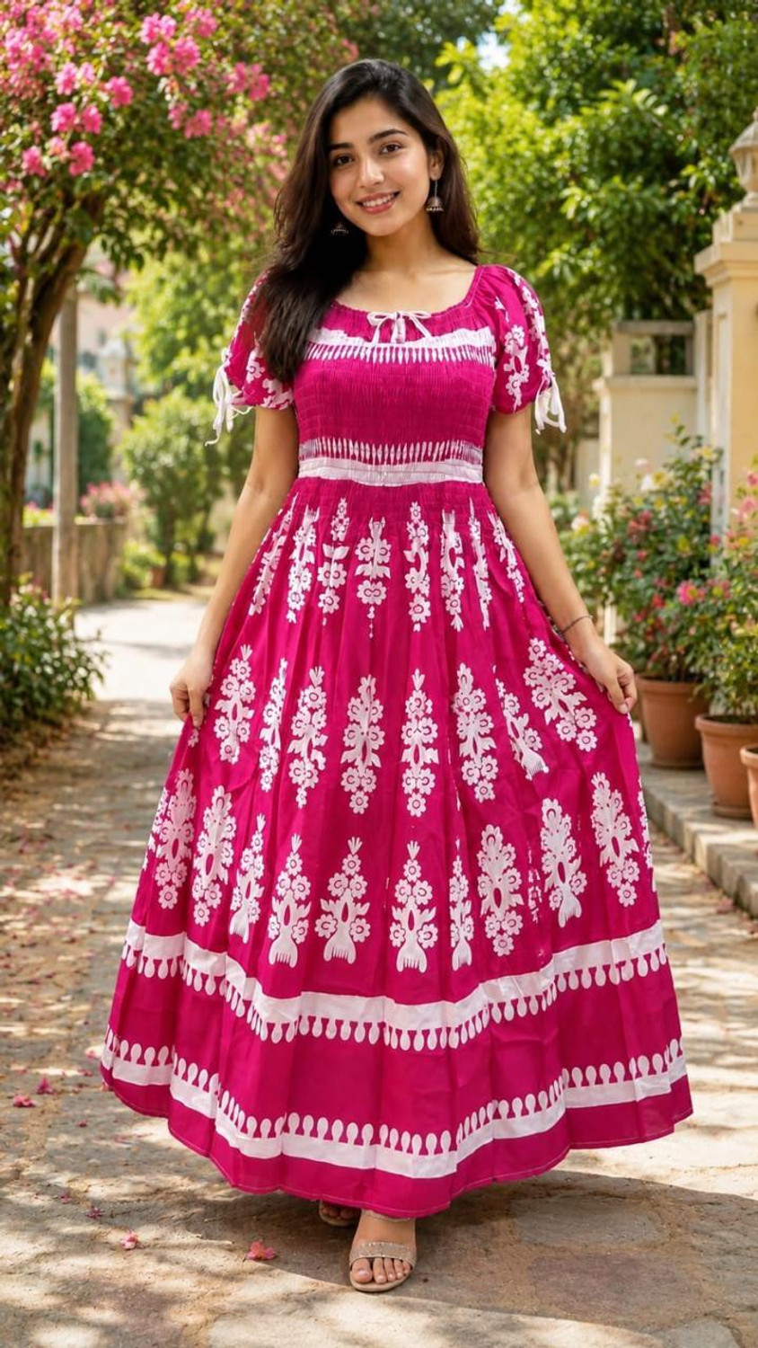 Image of Perry Collection Women Fit and Flare Multicolor Maxi /Full Length Dress