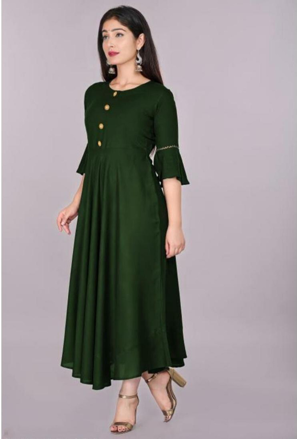 Image of Alastar Women A-line Green Midi /Calf Length Dress