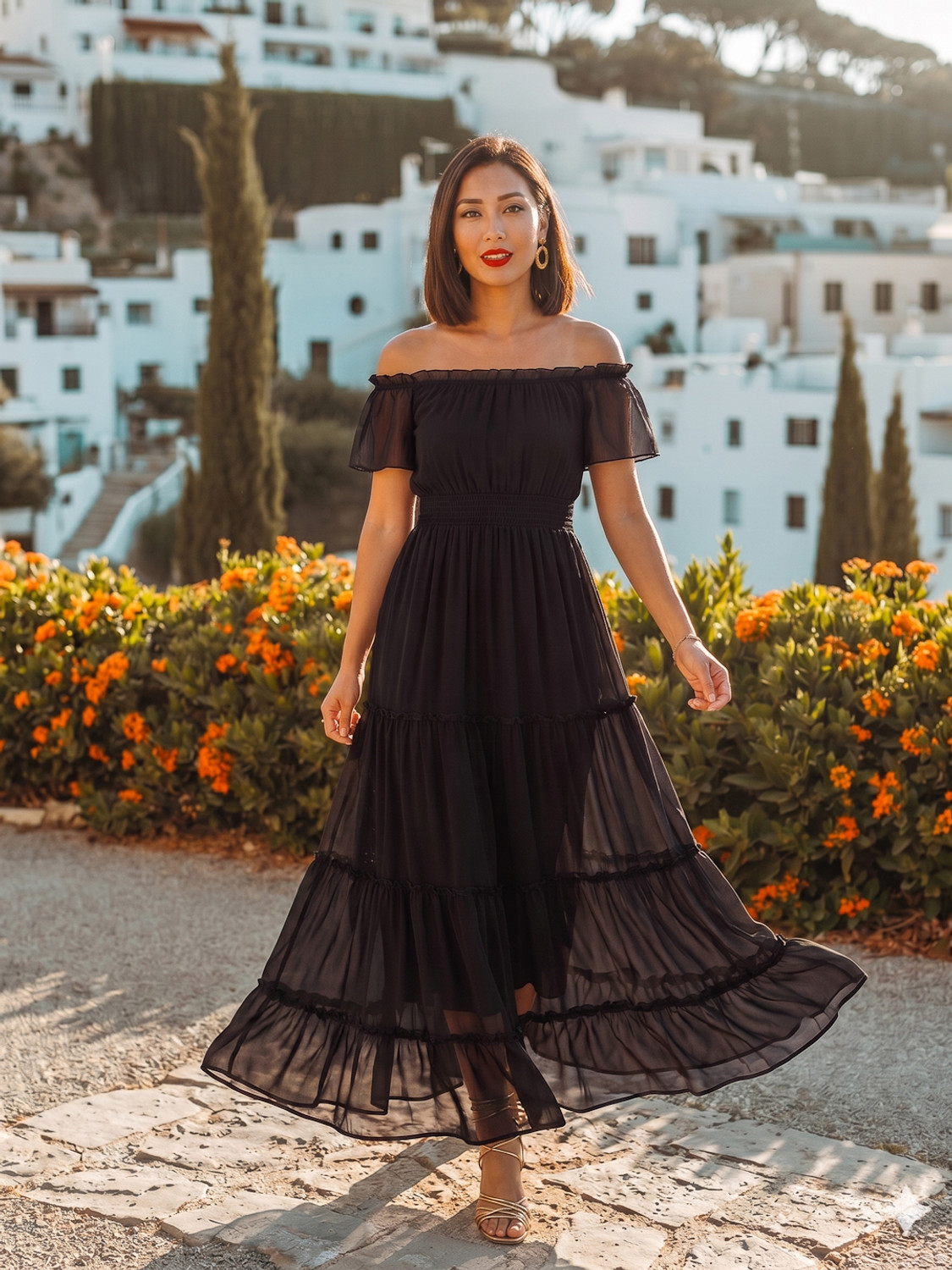 Image of AAYU Women Maxi Black Full Length Dress