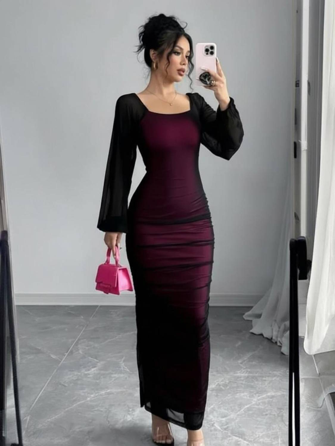 Siren Knitt Women Bodycon Maroon Maxi/Full Length Dress
