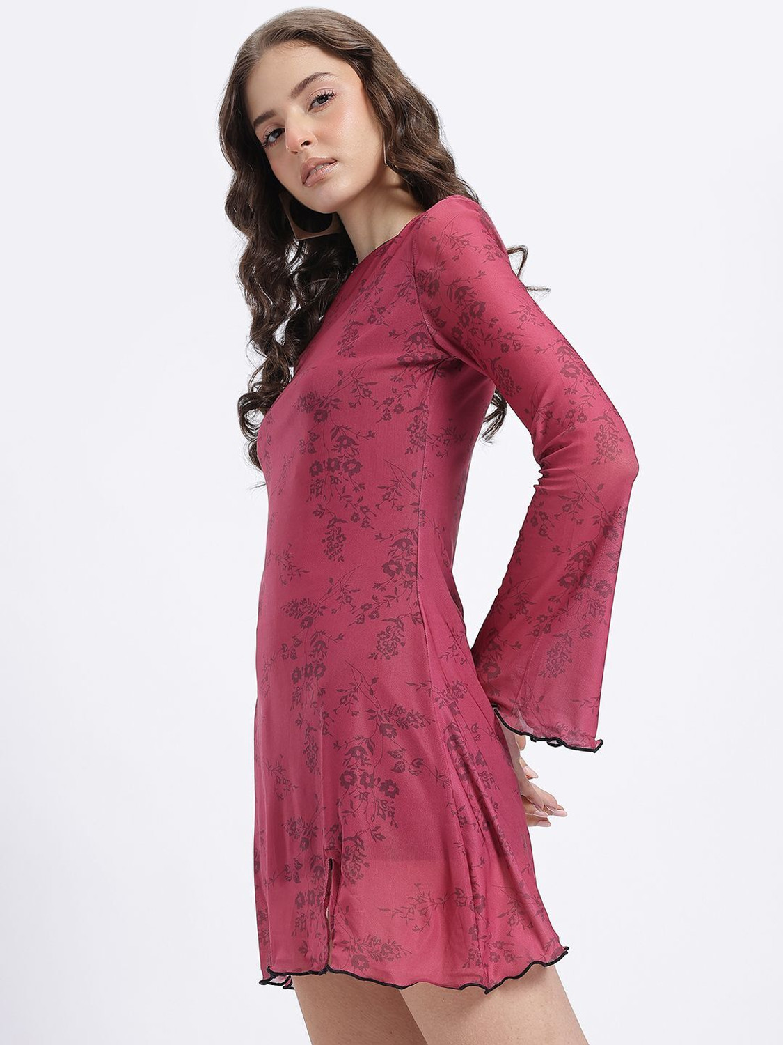 Image of Glitchez Women Sheath Maroon Mini /Short Dress