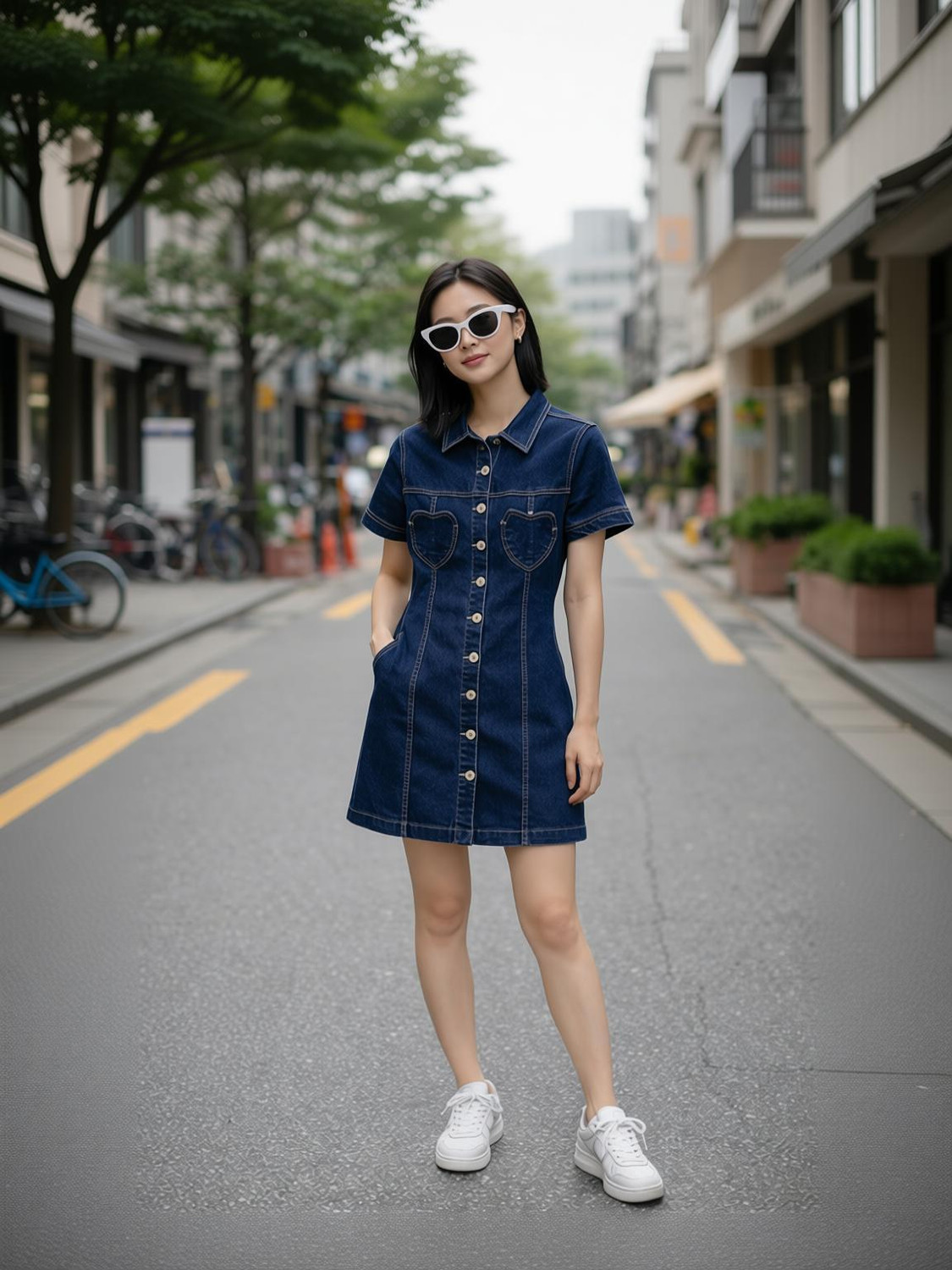 KASHIAN Women A-line Dark Blue Above Knee/Mid Thigh Length Dress