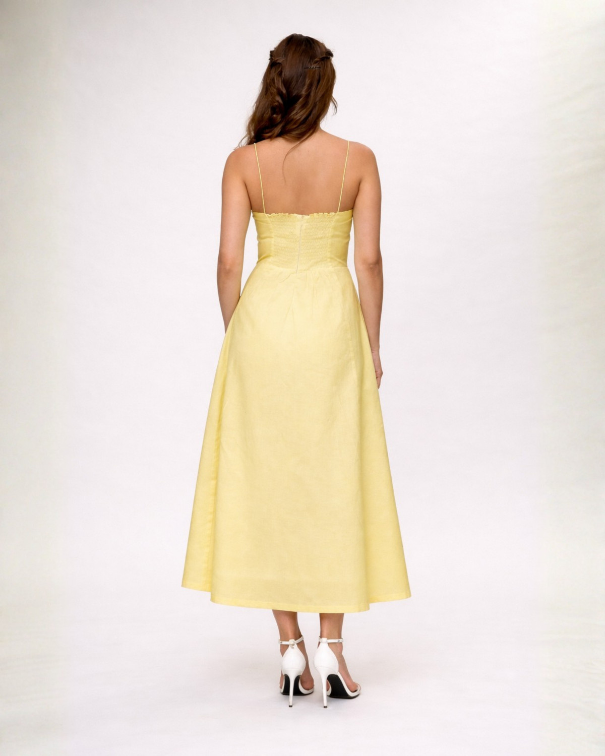 Image of khushpehno Women Fit and Flare Yellow Maxi /Full Length Dress