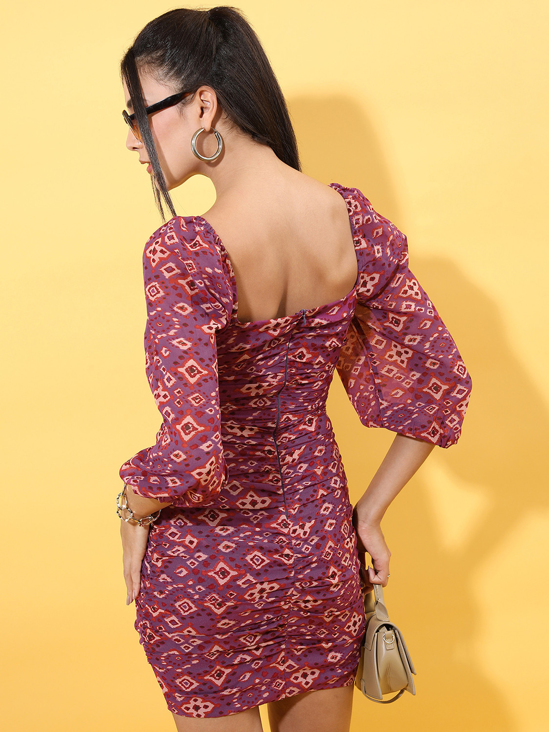 Image of Tokyo Talkies Women Bodycon Purple Mini /Short Dress