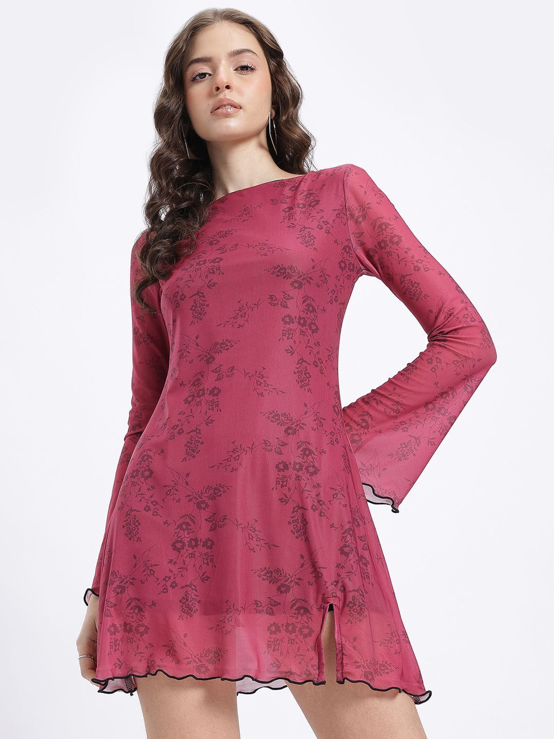 Image of Glitchez Women Sheath Maroon Mini /Short Dress