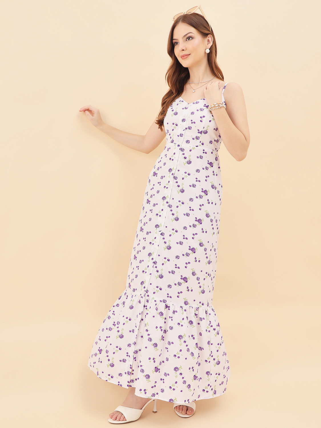 Image of AAYU Women A-line Purple Maxi /Full Length Dress