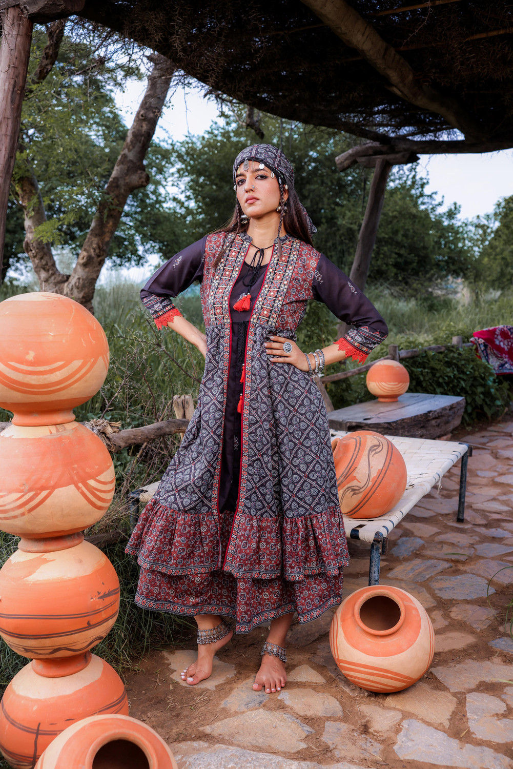 Image of Juniper Women Layered Black Maxi /Full Length Dress