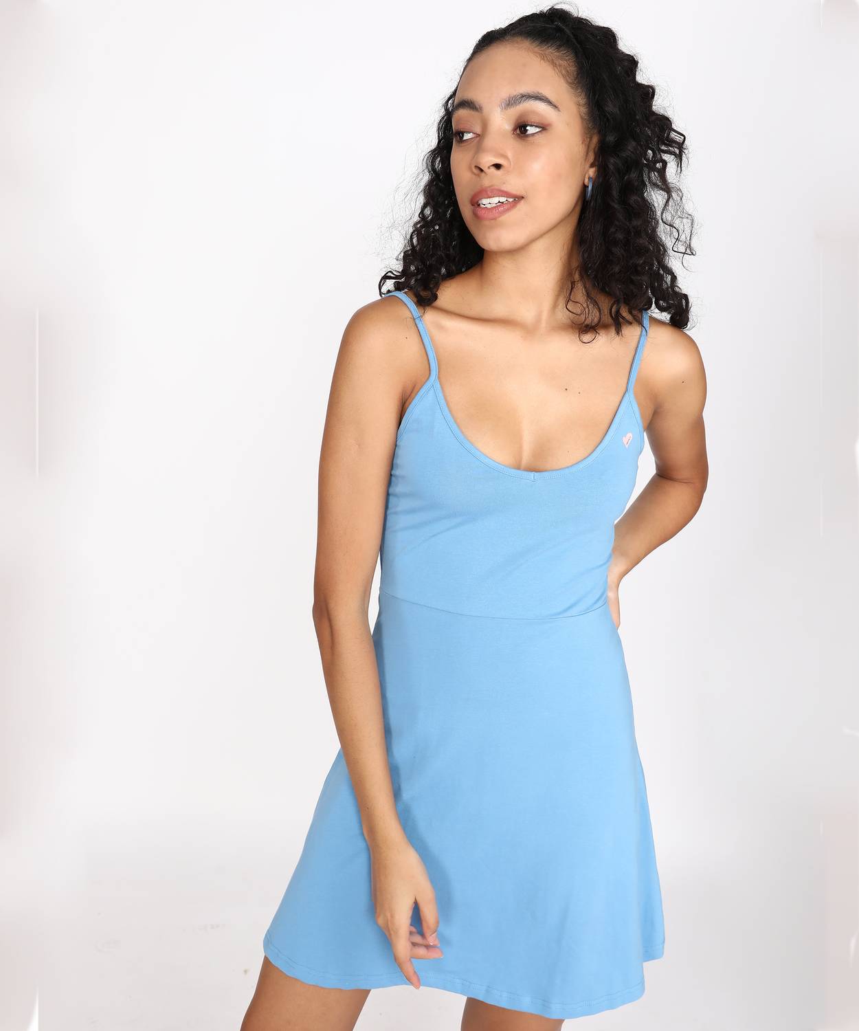 princess polly baby blue dress Light Blue Floral Dress - Halter Midi Dress - Tiered Midi Dress main image 1