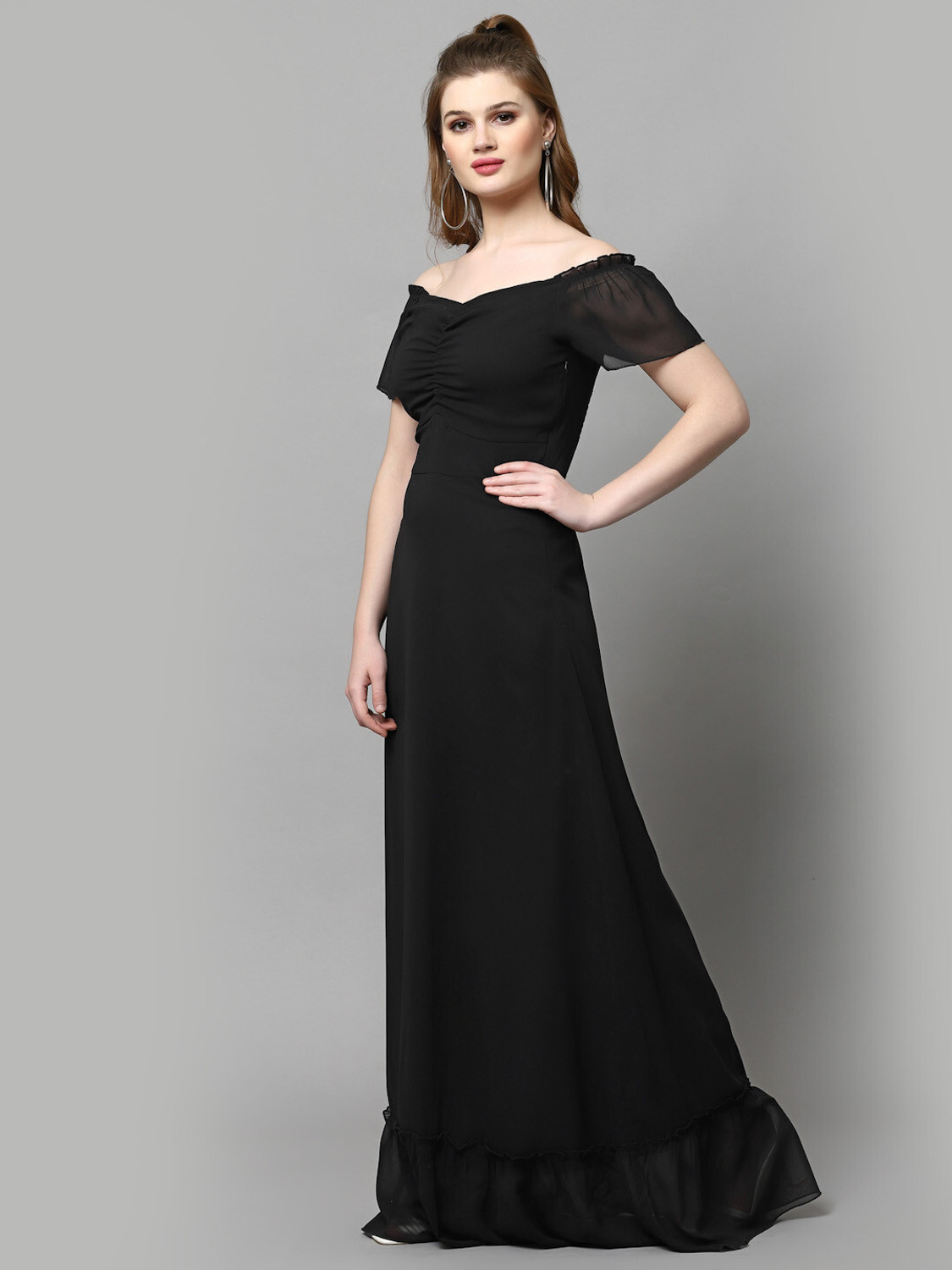 Image of METRONAUT Women Maxi Black Full Length Dress