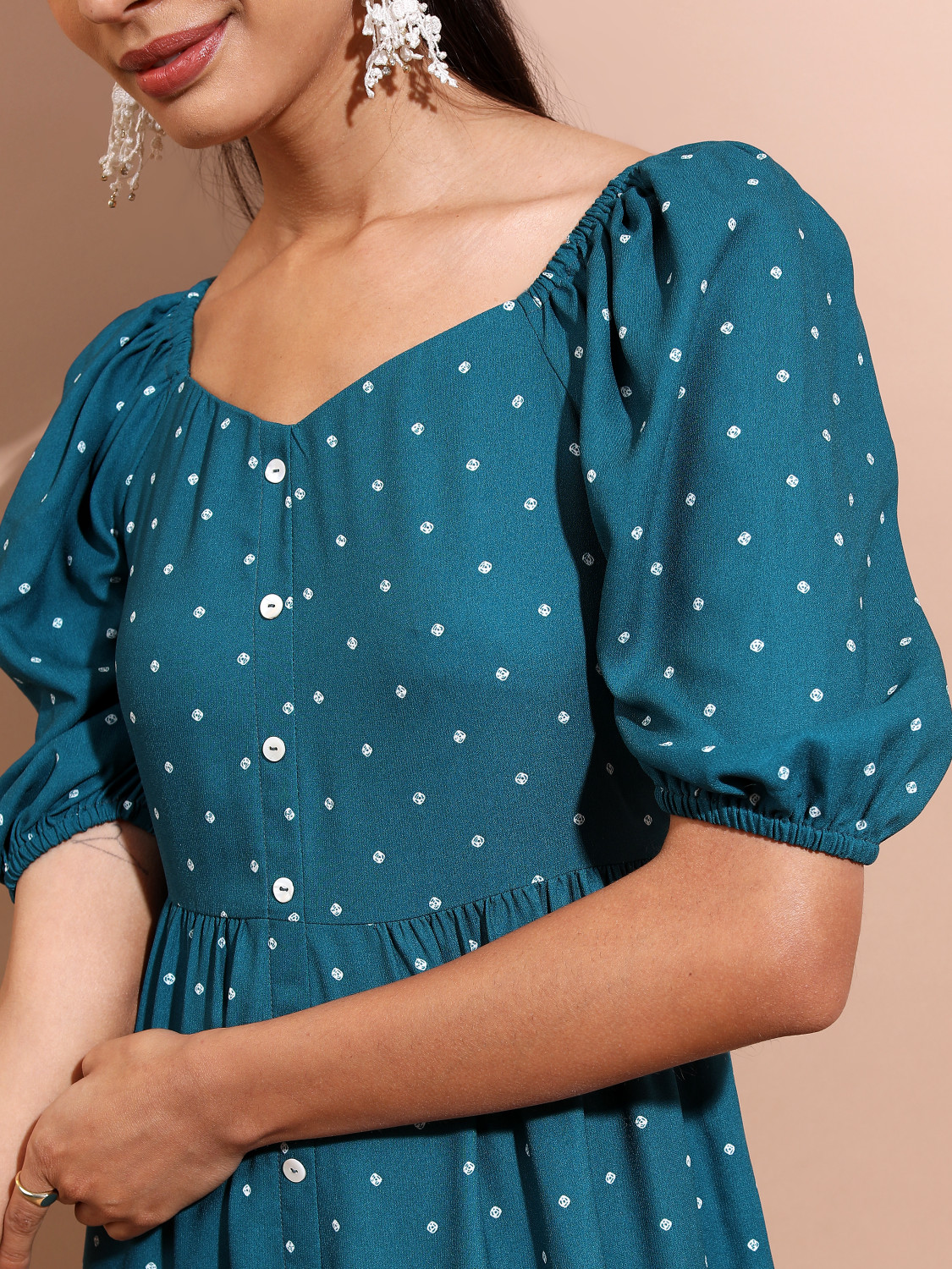 Image of VISHUDH NEW Women Blouson Blue Midi /Calf Length Dress