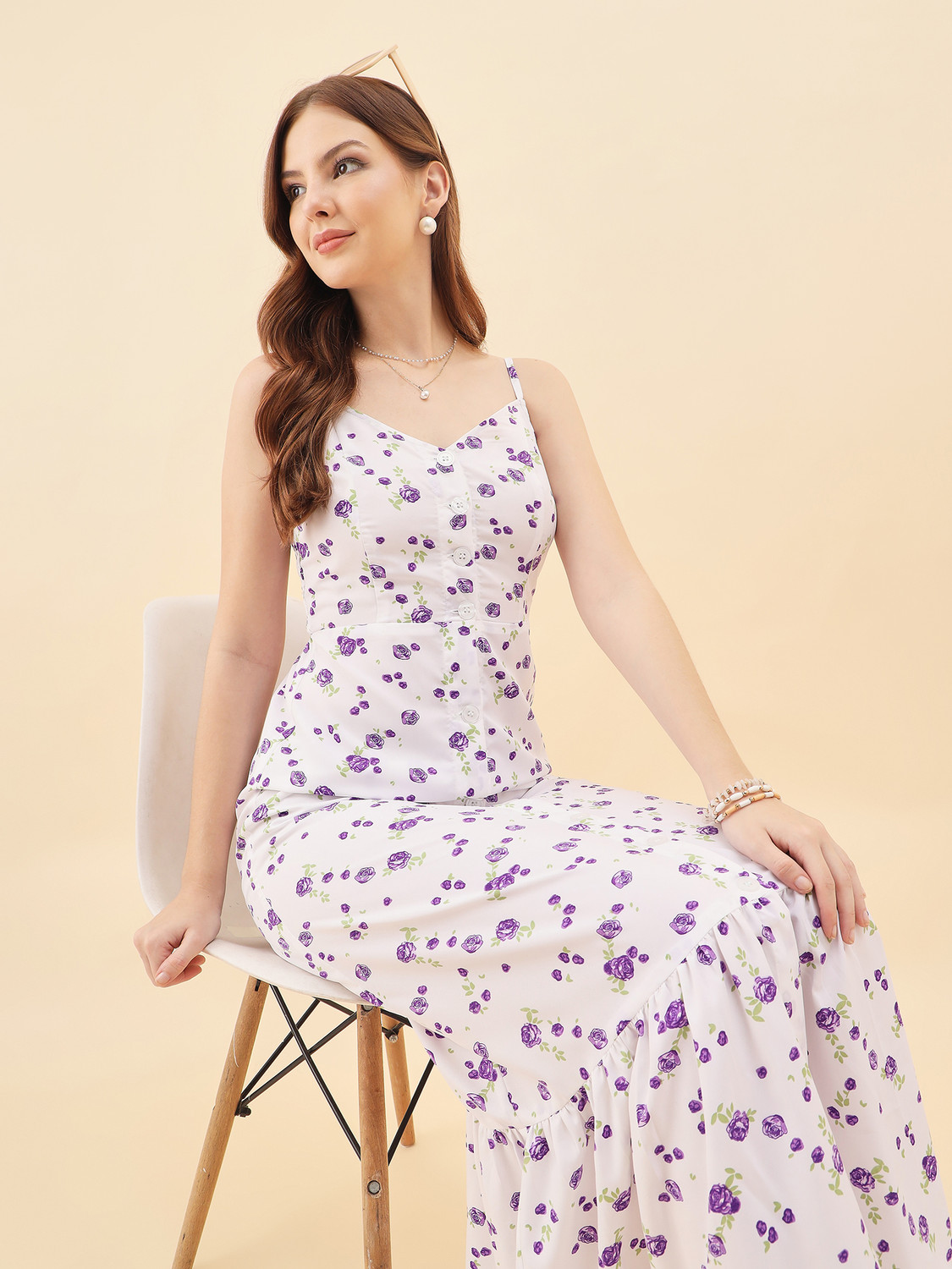 Image of AAYU Women A-line Purple Maxi /Full Length Dress