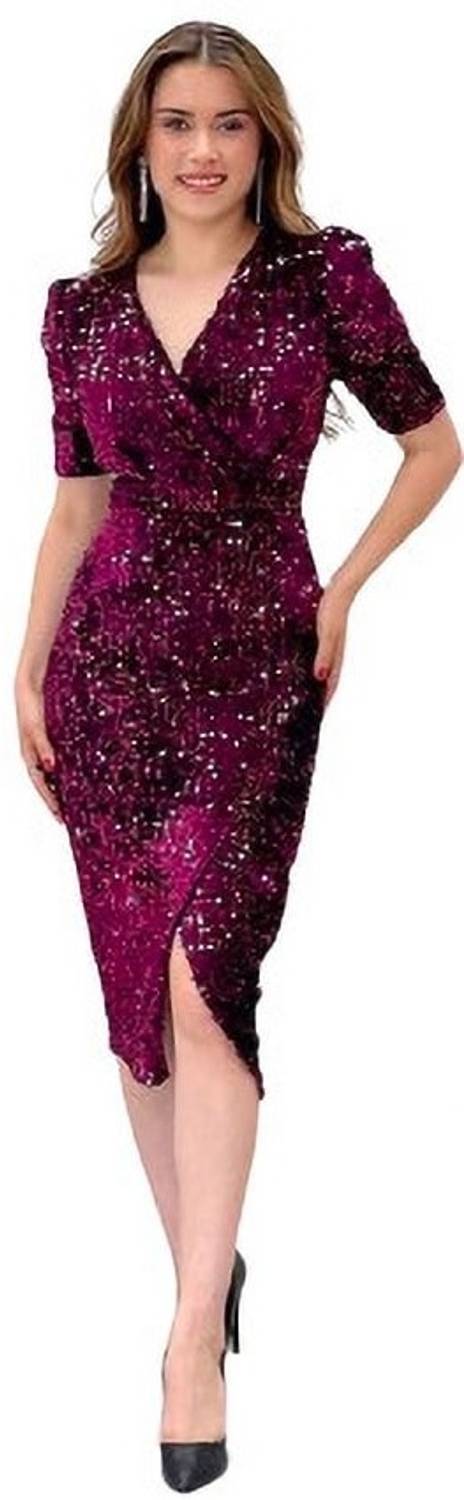 bomberie Women Bodycon Purple Midi/Calf Length Dress