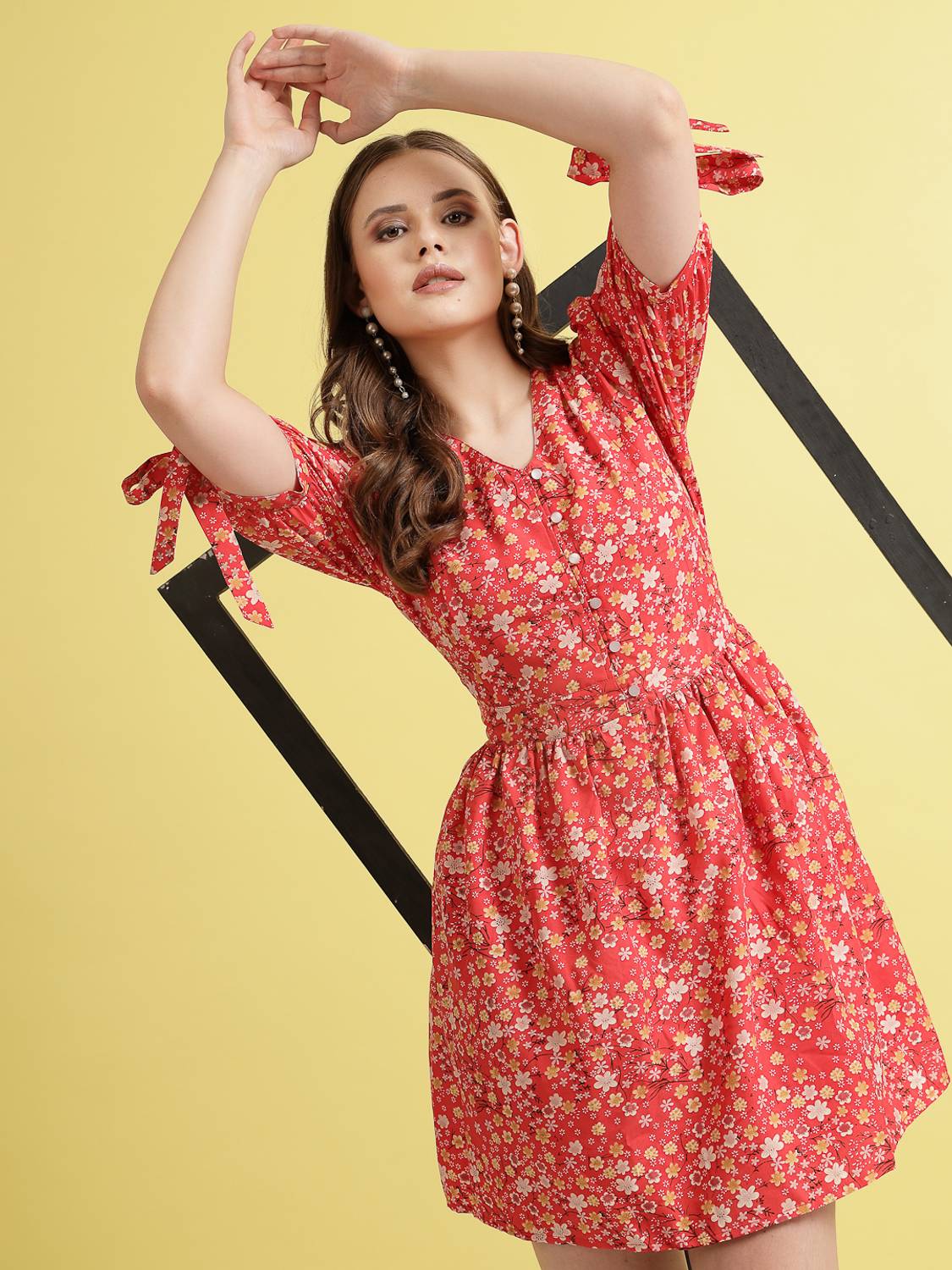 Being Naughty Women Fit and Flare Multicolor Above Knee/Mid Thigh Length  Dress