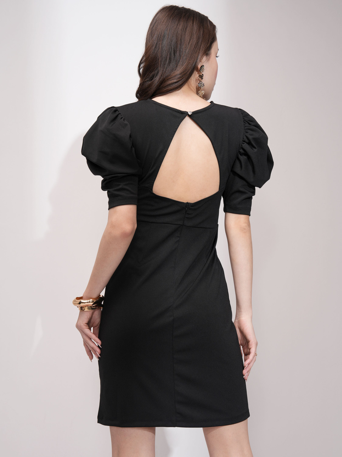 Image of Tokyo Talkies Women A-line Black Knee Length Dress
