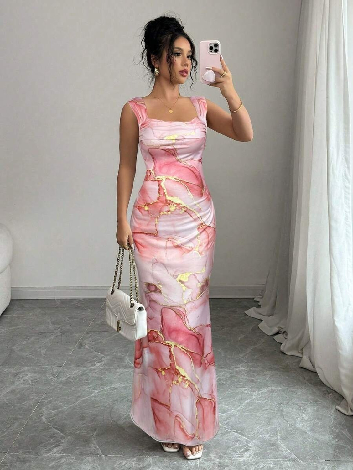 Image of SANEPI Women Maxi Pink Full Length Dress