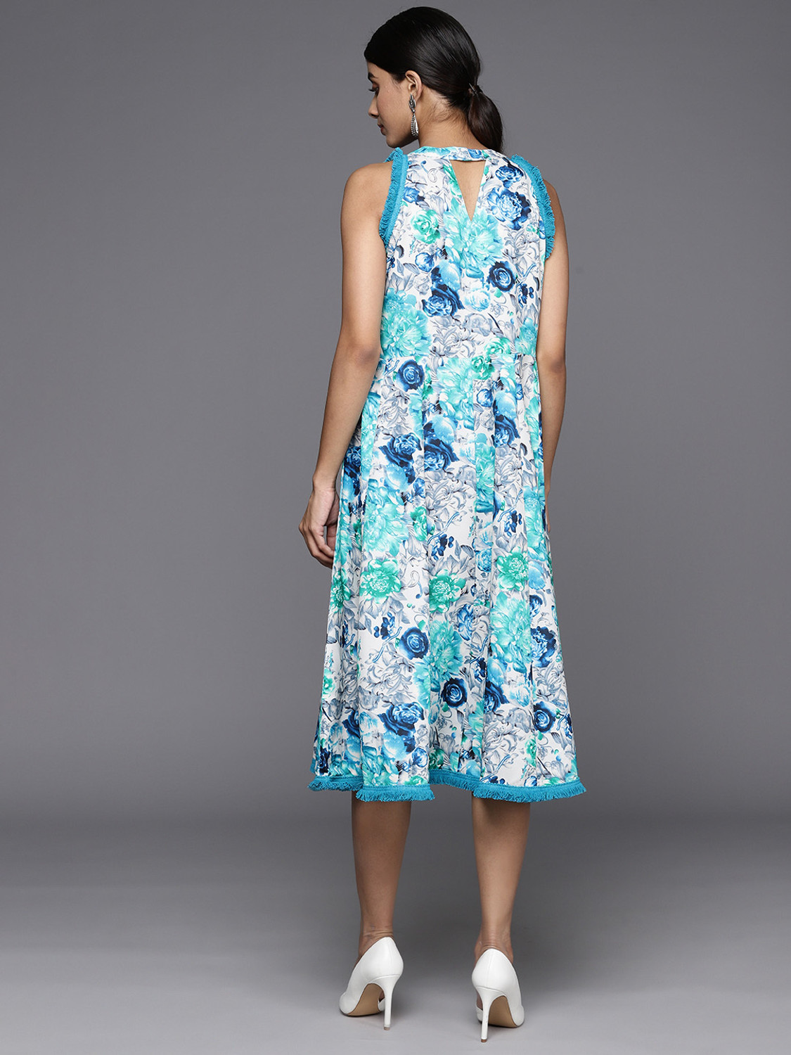 Image of Varanga Women A-line Multicolor Midi /Calf Length Dress
