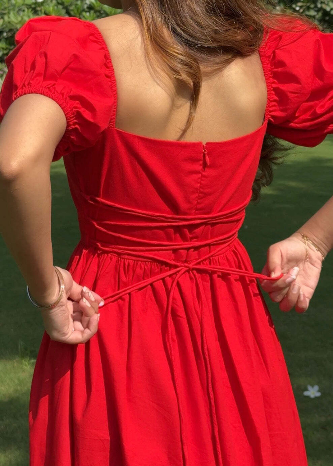 Image of SoniyasKurti Women Fit and Flare Red Midi /Calf Length Dress