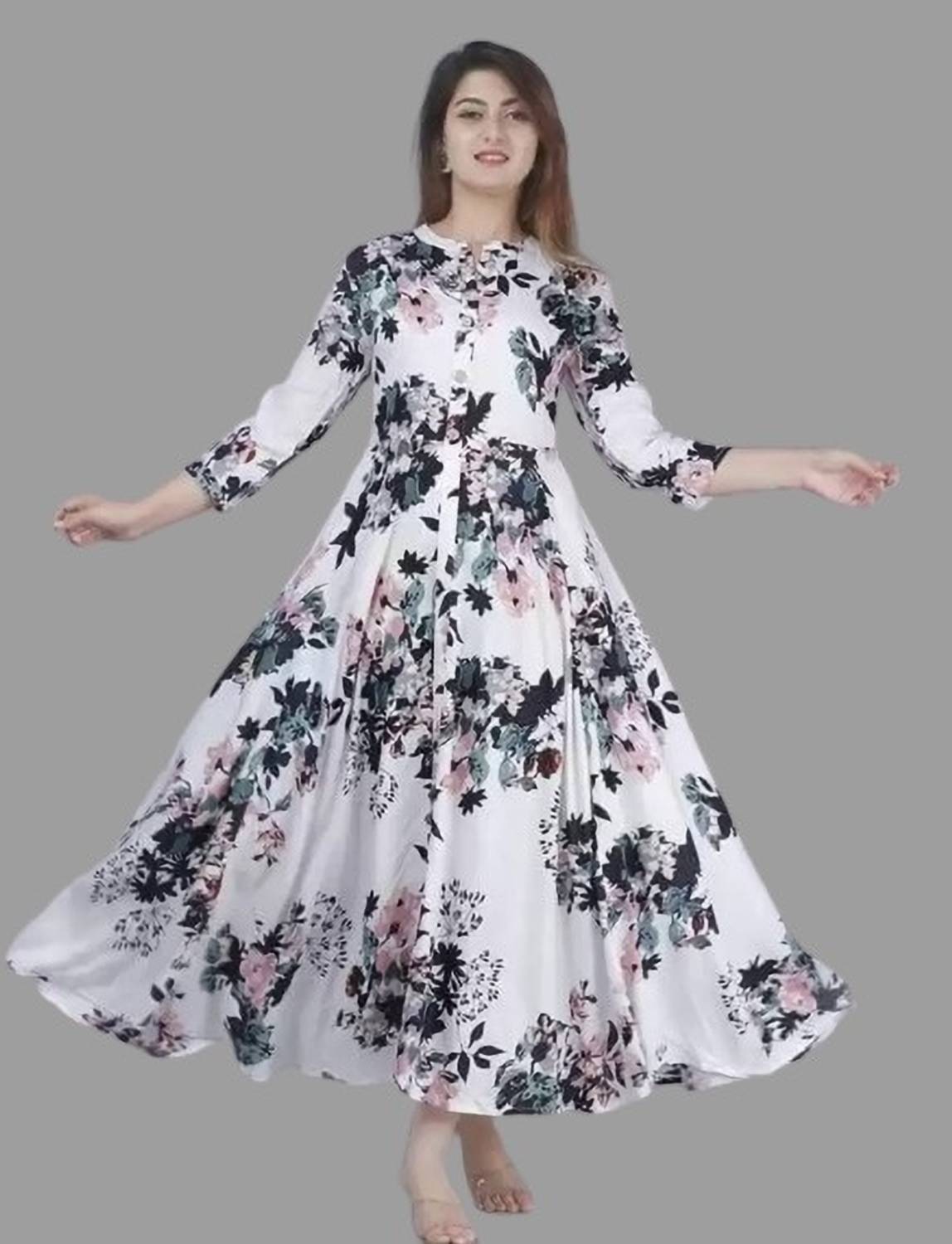 Jaipur Couture Women Fit and Flare Multicolor Maxi/Full Length Dress