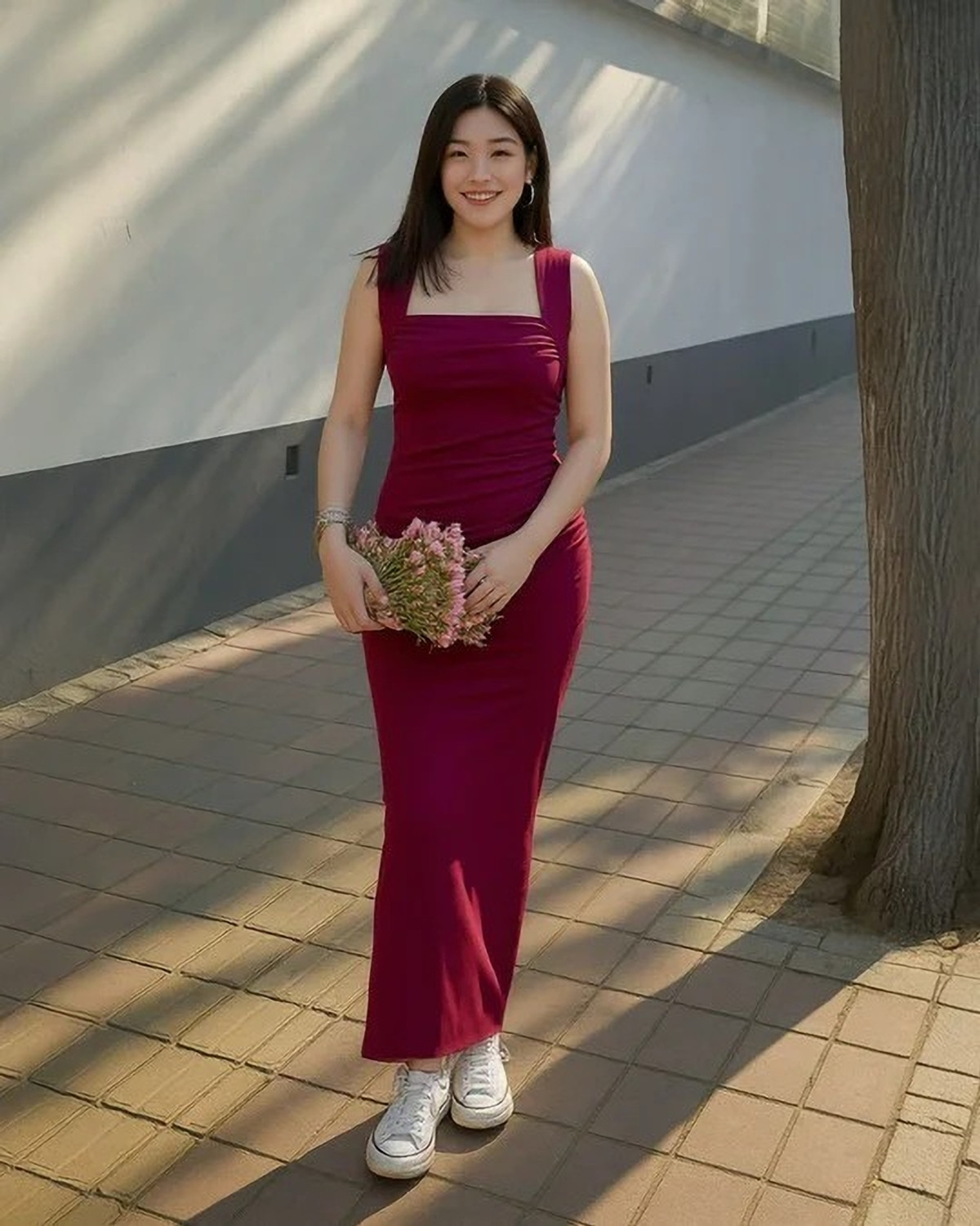 Image of HEER FASHION Women Bodycon Maroon Maxi /Full Length Dress