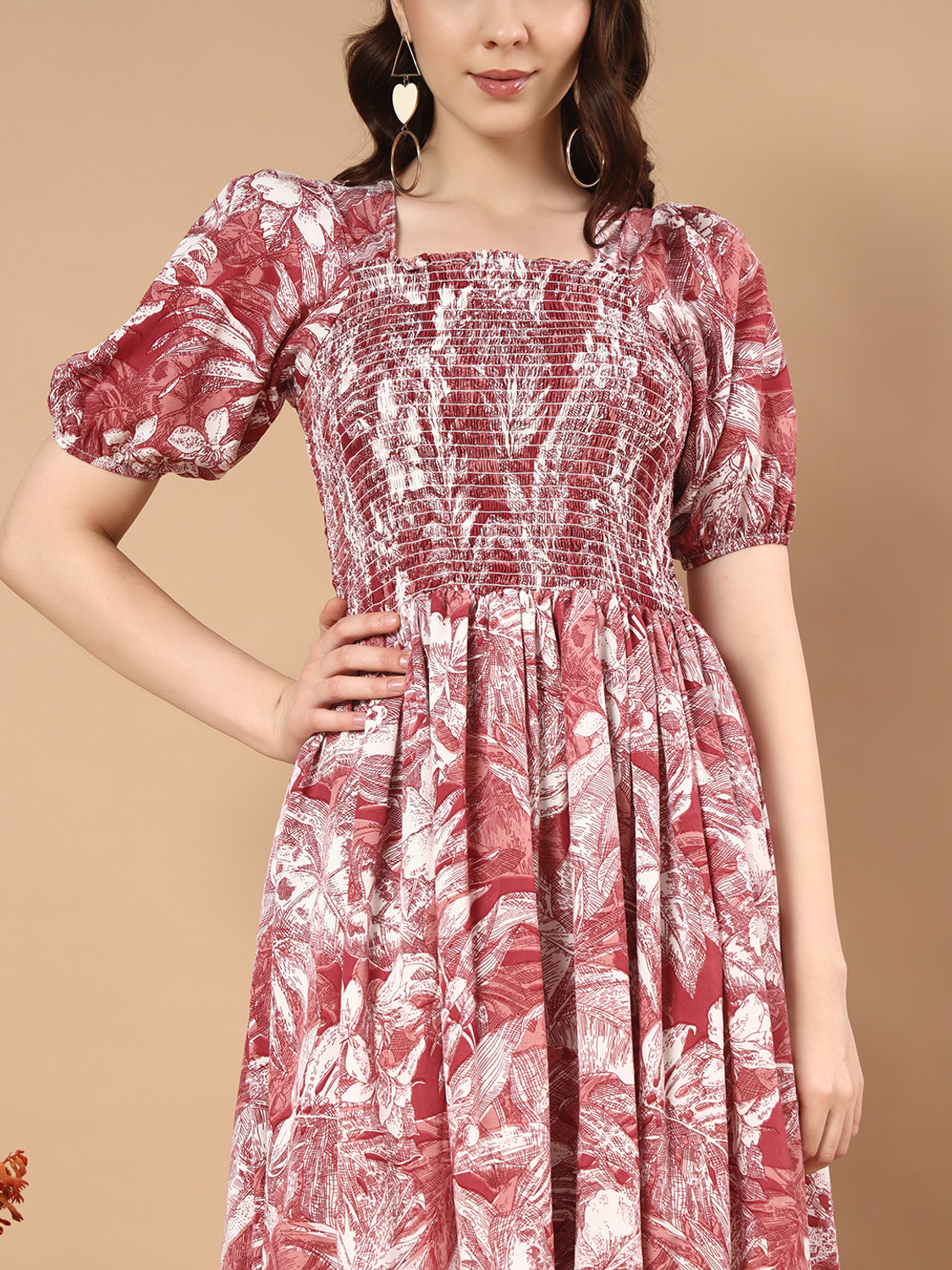 Image of Deklook Women Fit and Flare Green Above Knee /Mid Thigh Length Dress